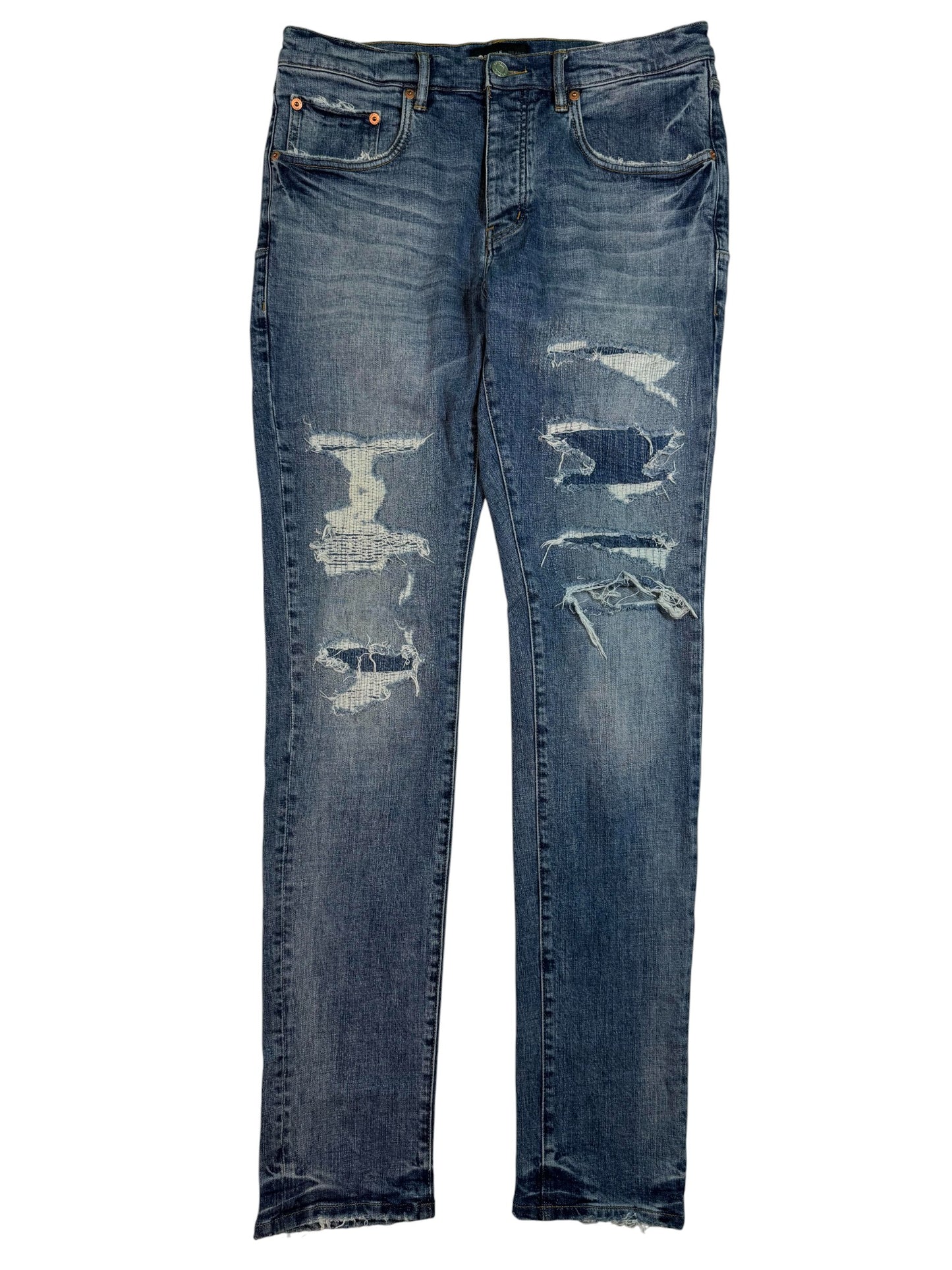 Purple Brand Blue Patched Jeans