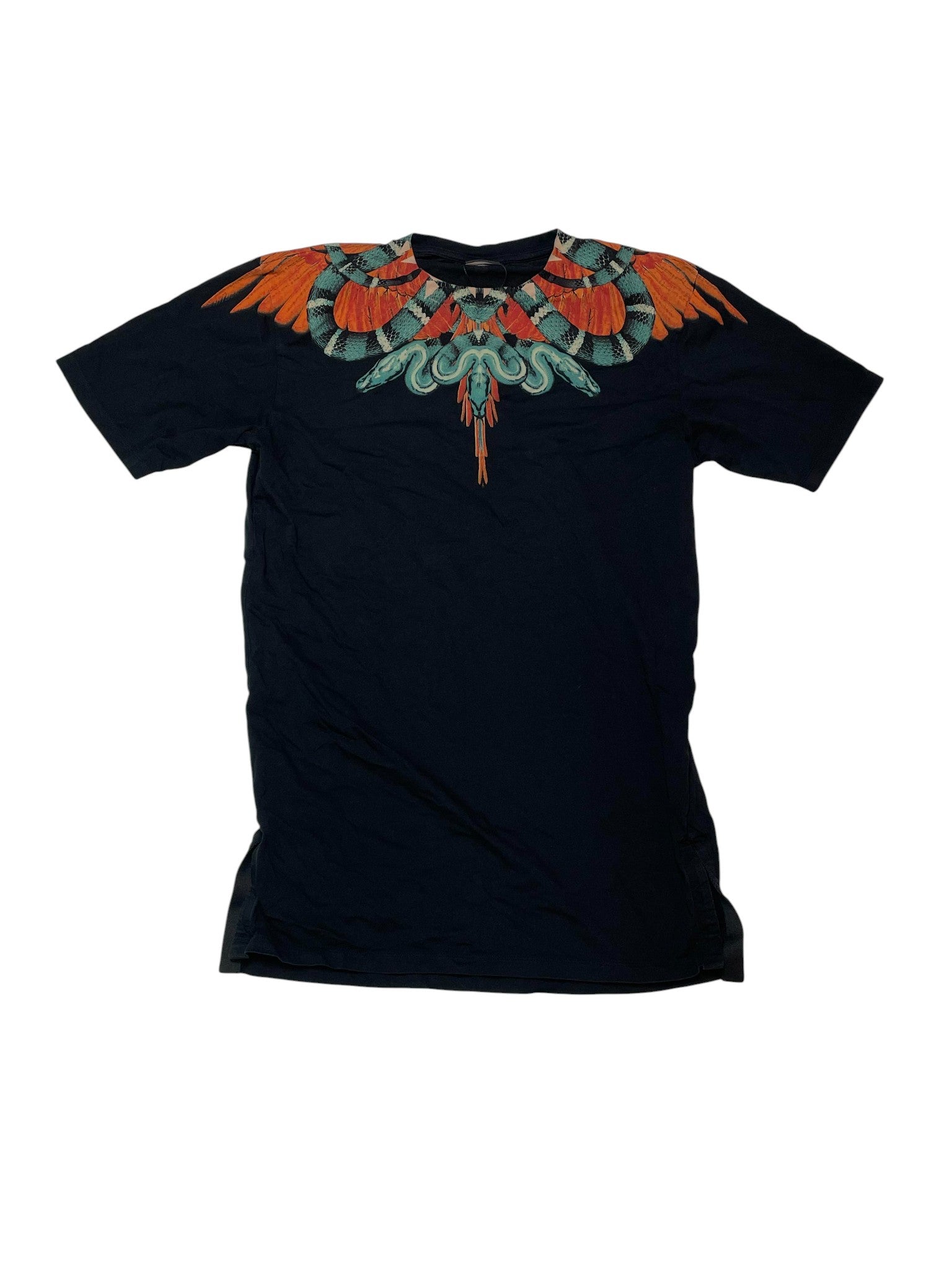 Marcelo Burlon Black Teal & Orange Snake Tee
