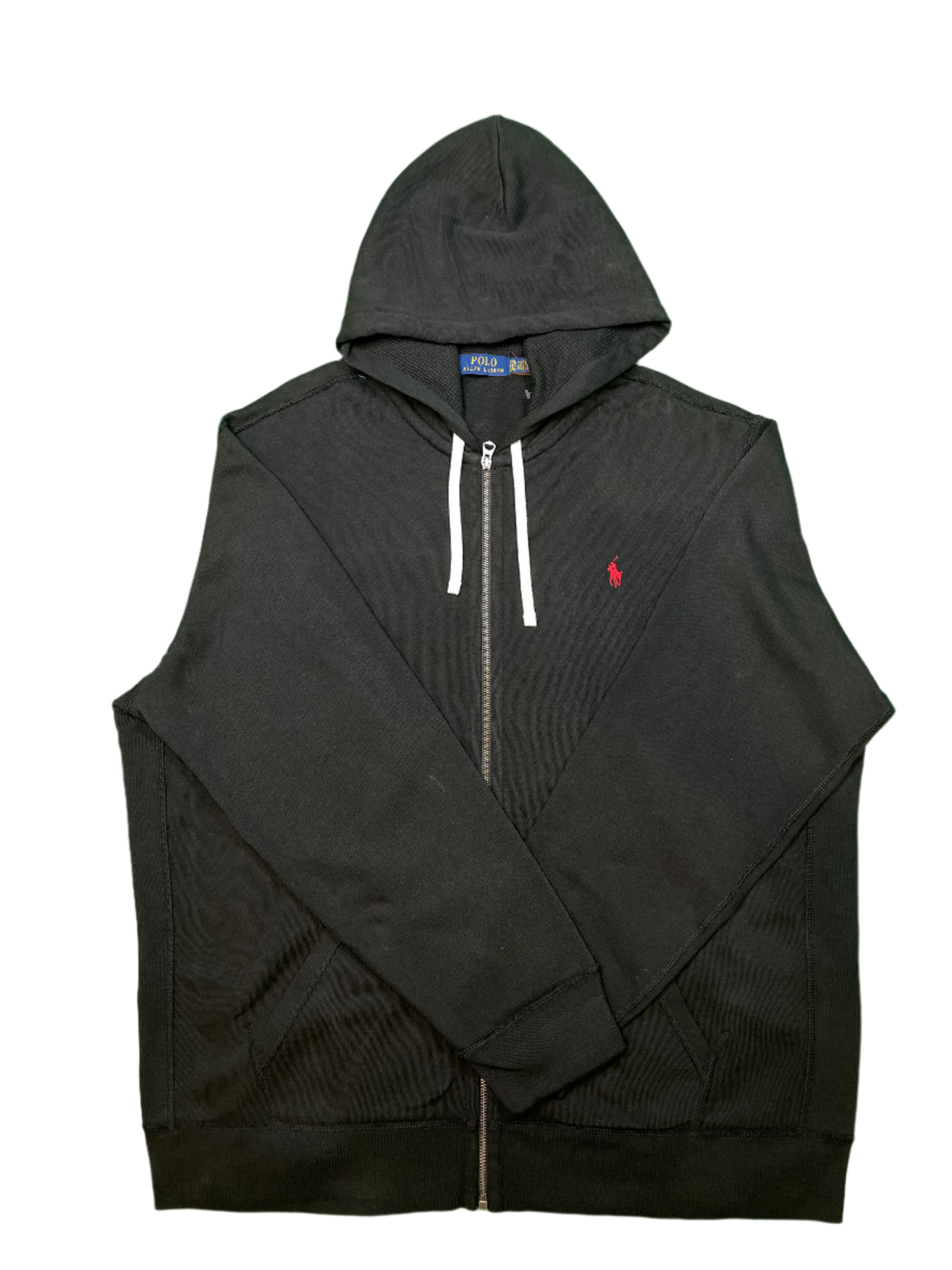 Polo Zip Up Black Hoodie
