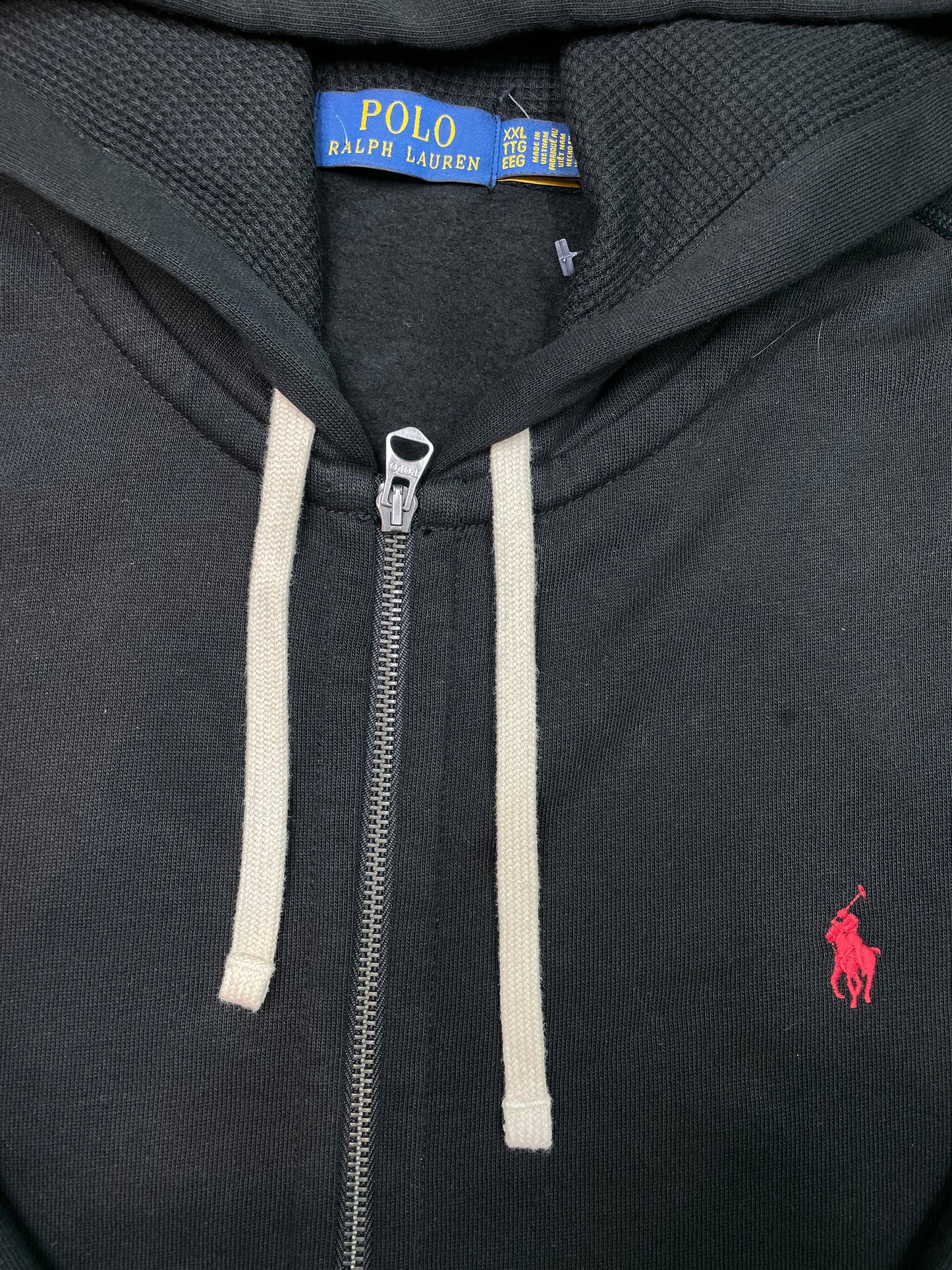 Polo Zip Up Black Hoodie