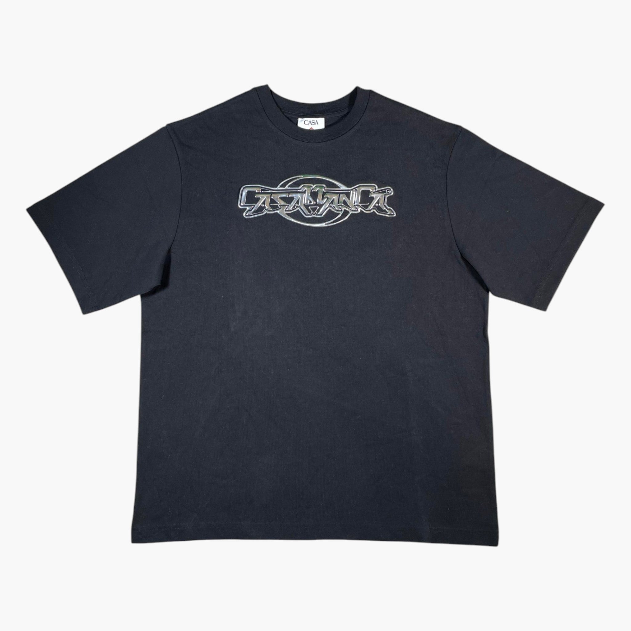 Casablanca Chrome Printed Oversized Black Tee