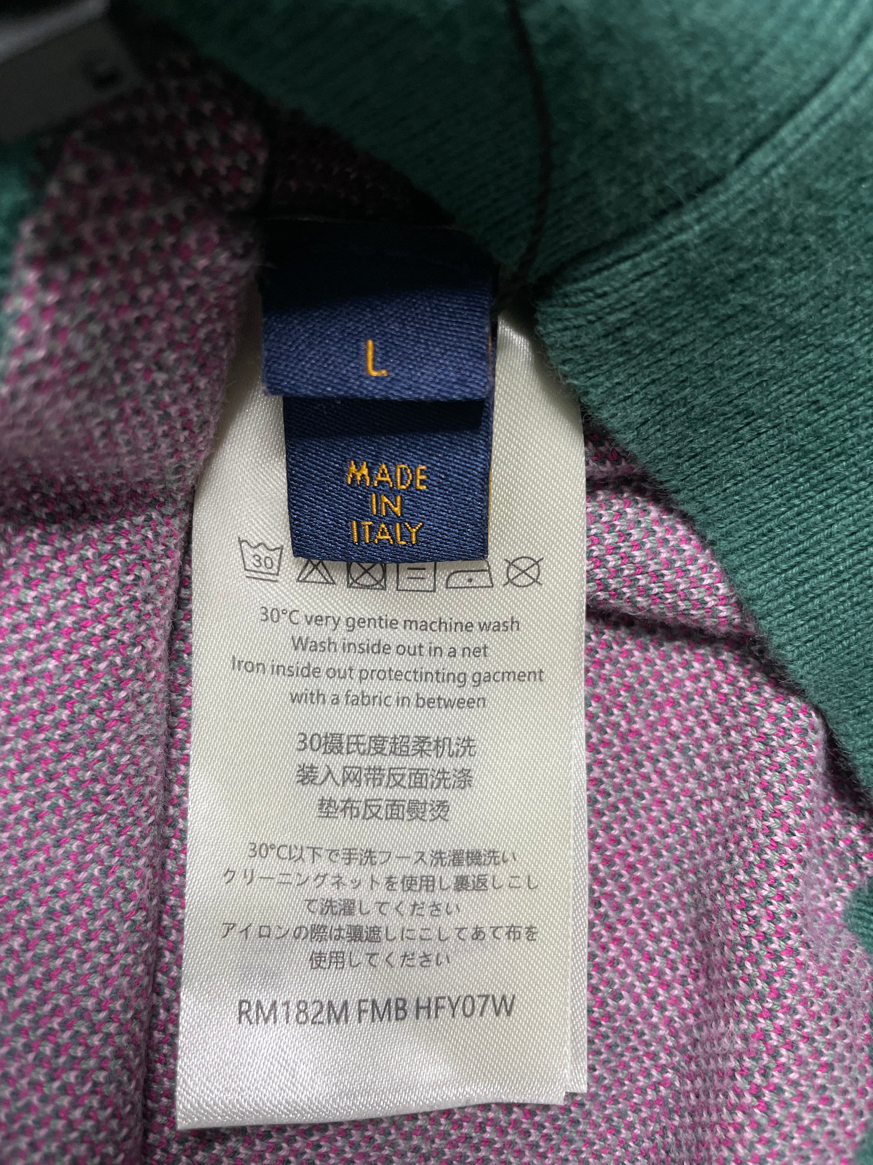LV Knit Hoodie Green Cyan Large Used