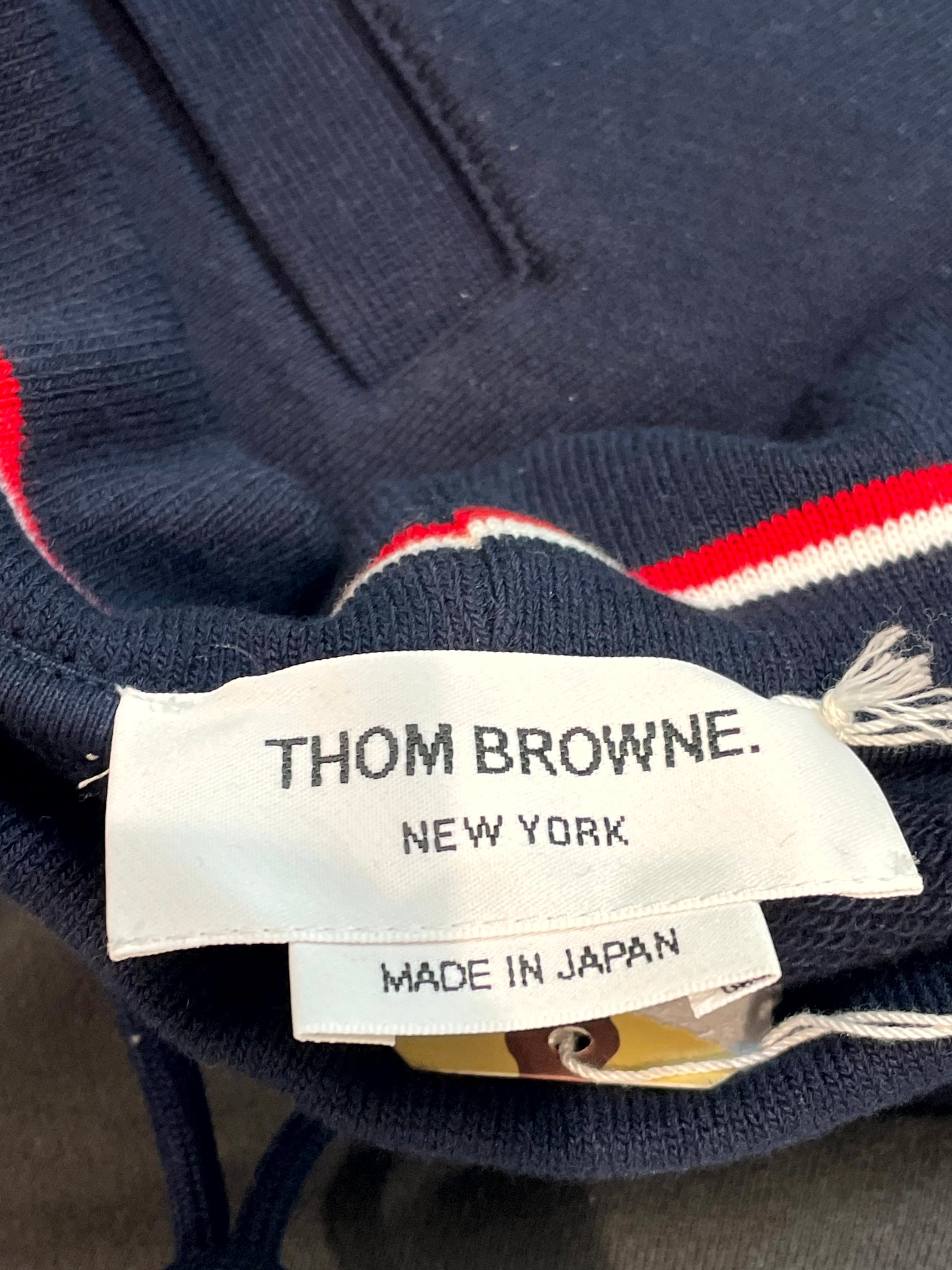 Thom Browne Stripe Navy & White Sweat Shorts