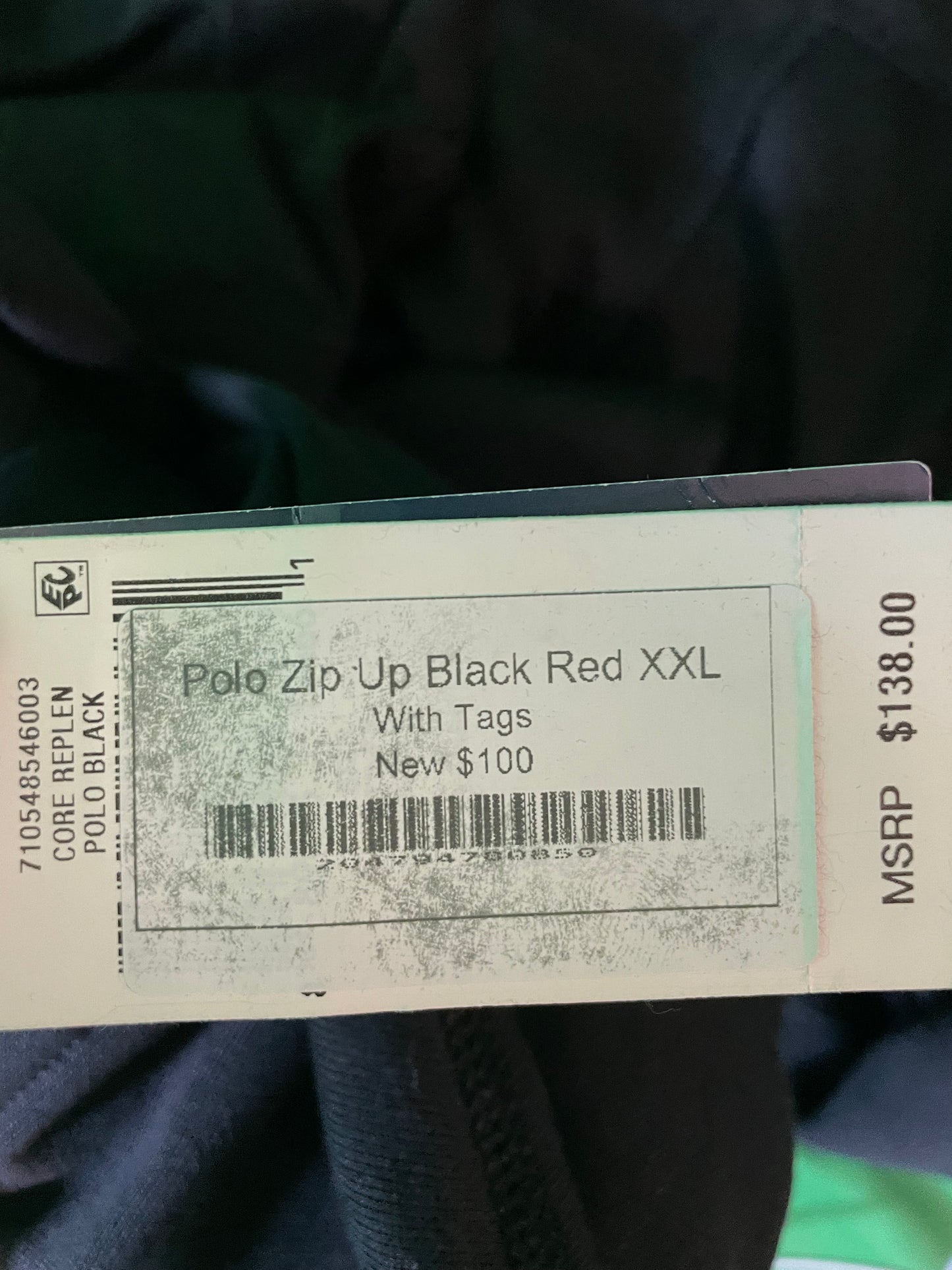 Polo Zip Up Black Hoodie