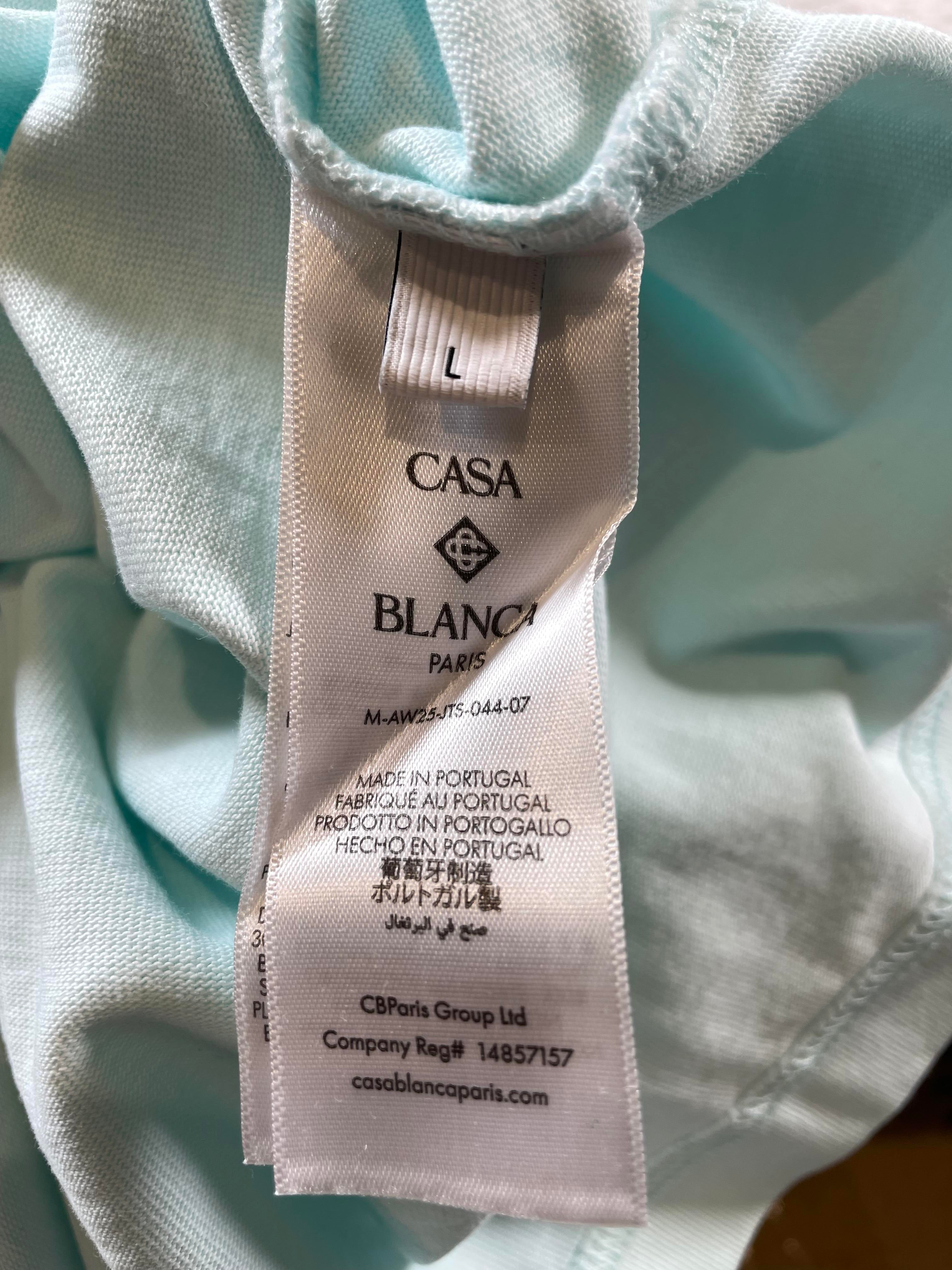 Casablanca 'Blades' Oversized Pale Blue Tee