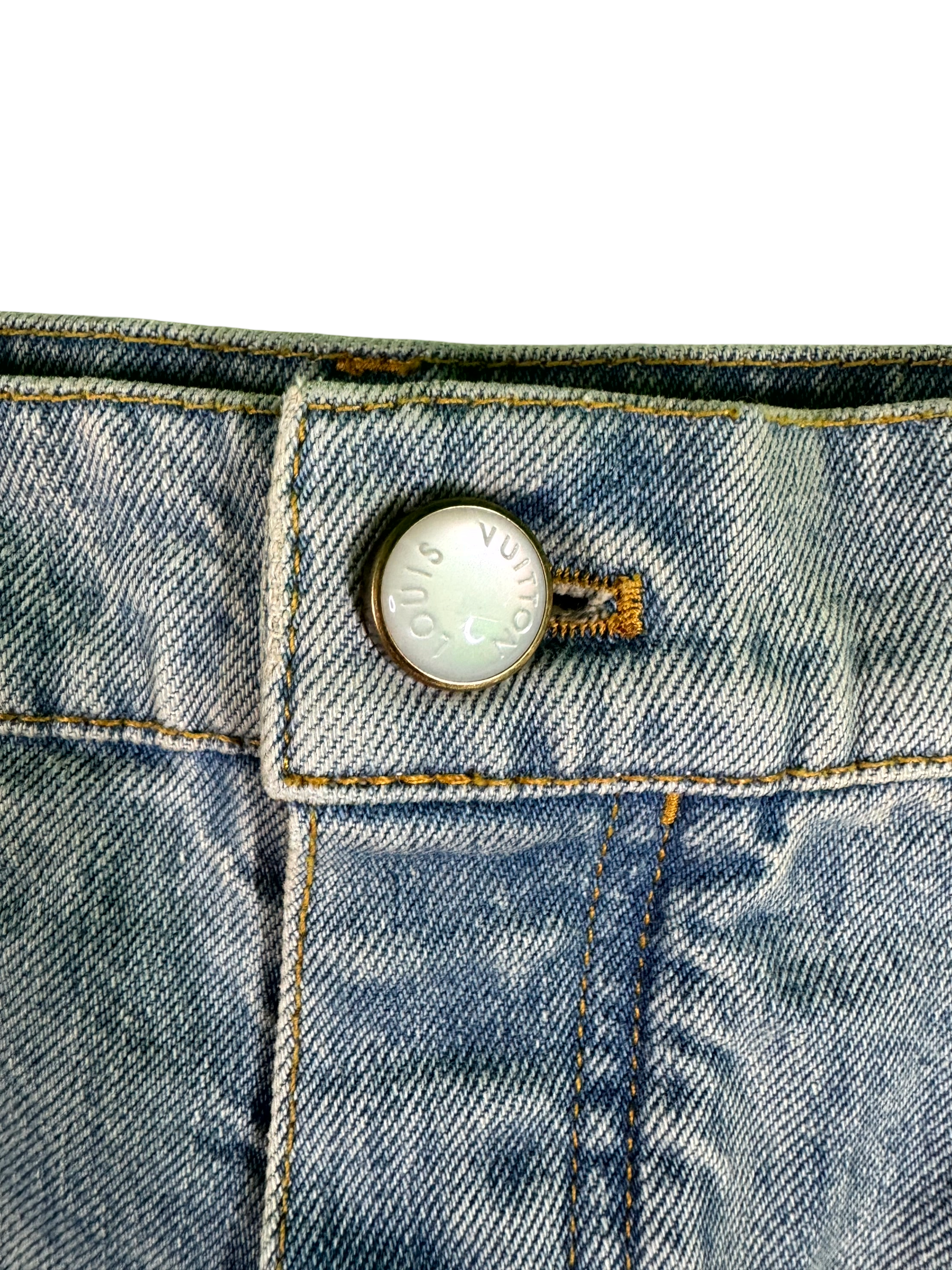 Louis Vuitton Pharell Wide Leg Denim Light Wash Jeans