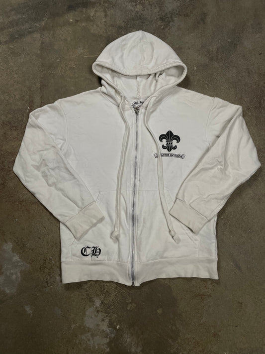 Chrome Hearts Fleur Zip Up White Used Small