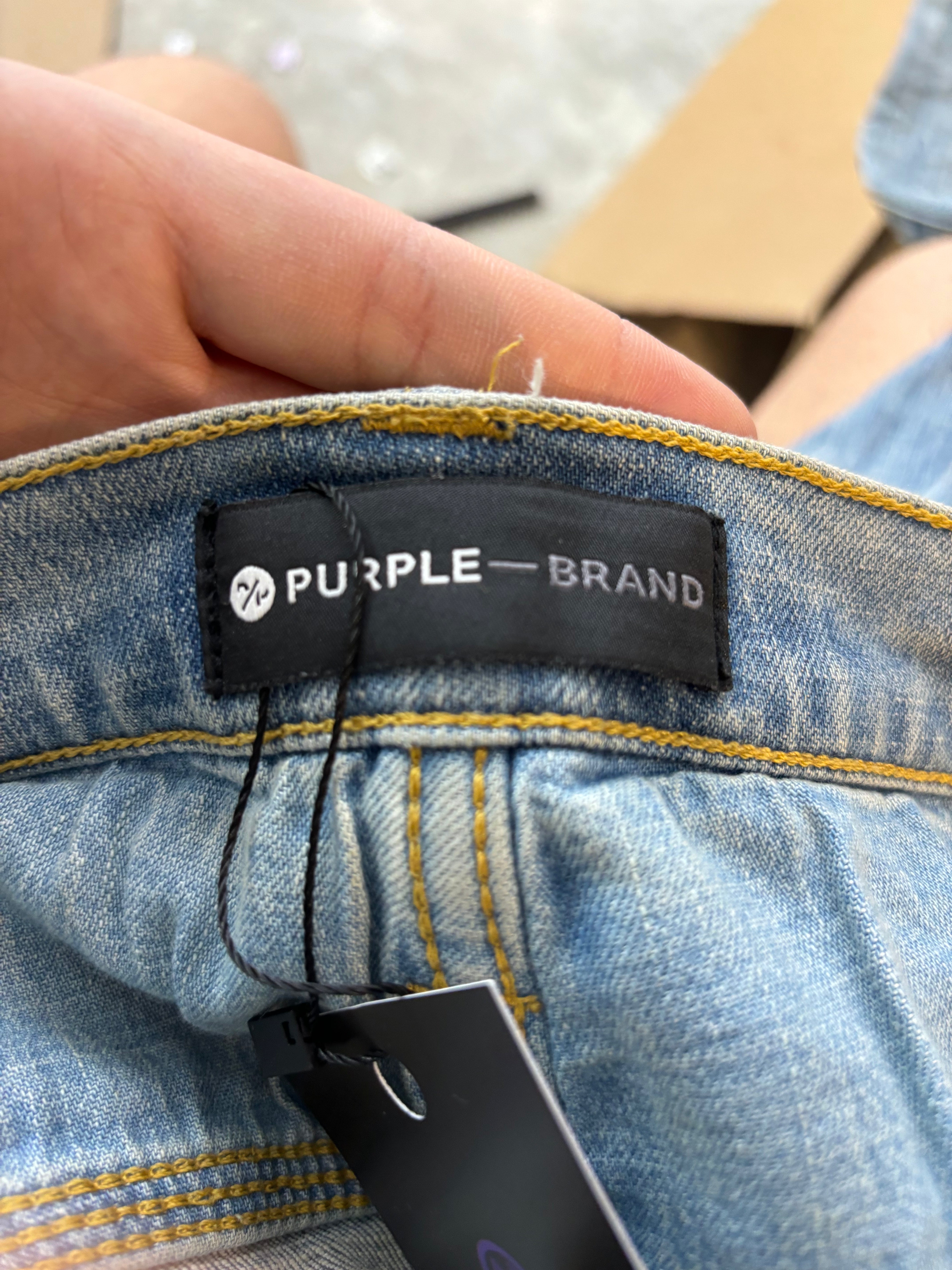 Purple Jeans Light Wash Blue