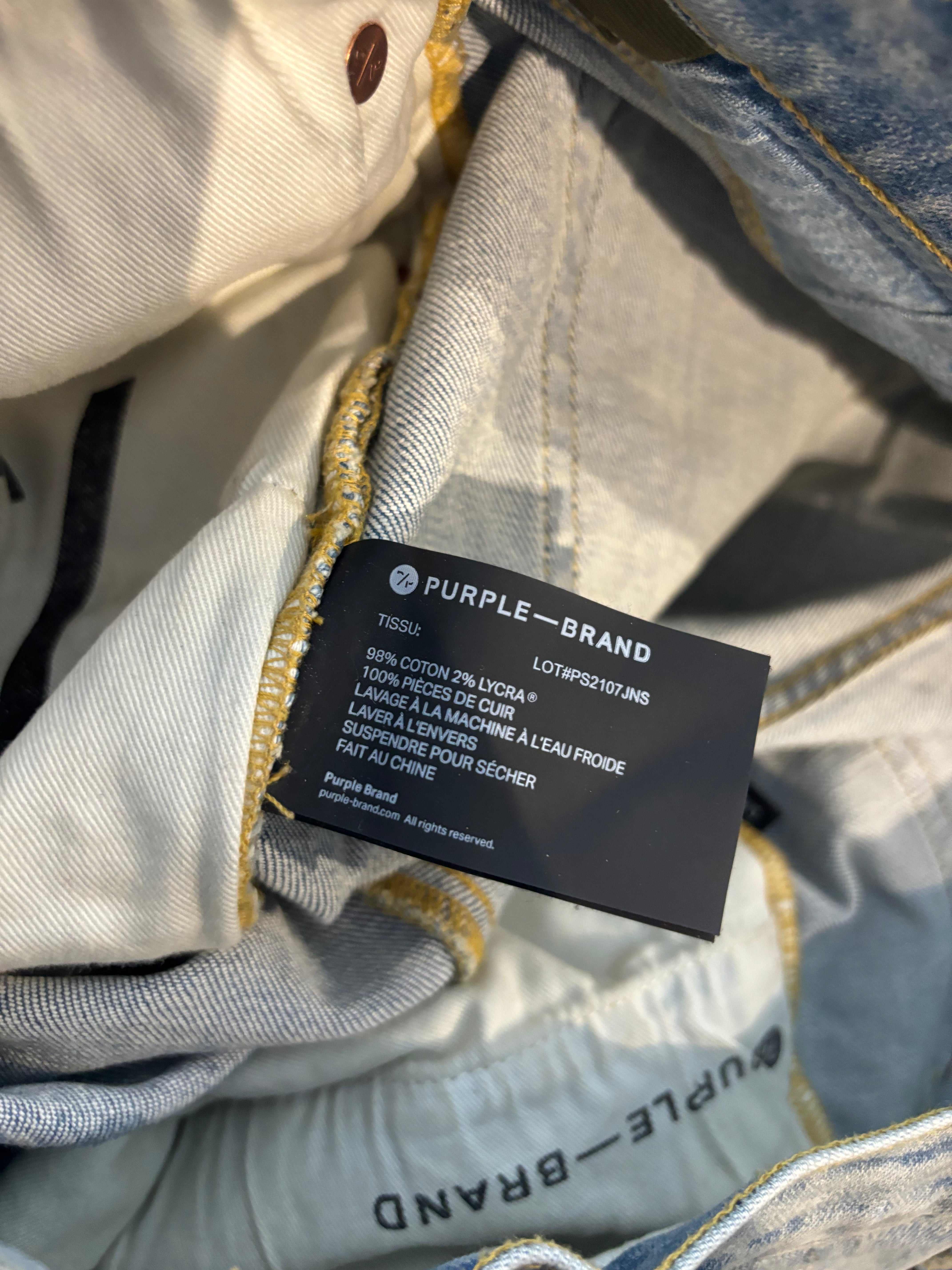 Purple Jeans Light Wash Blue