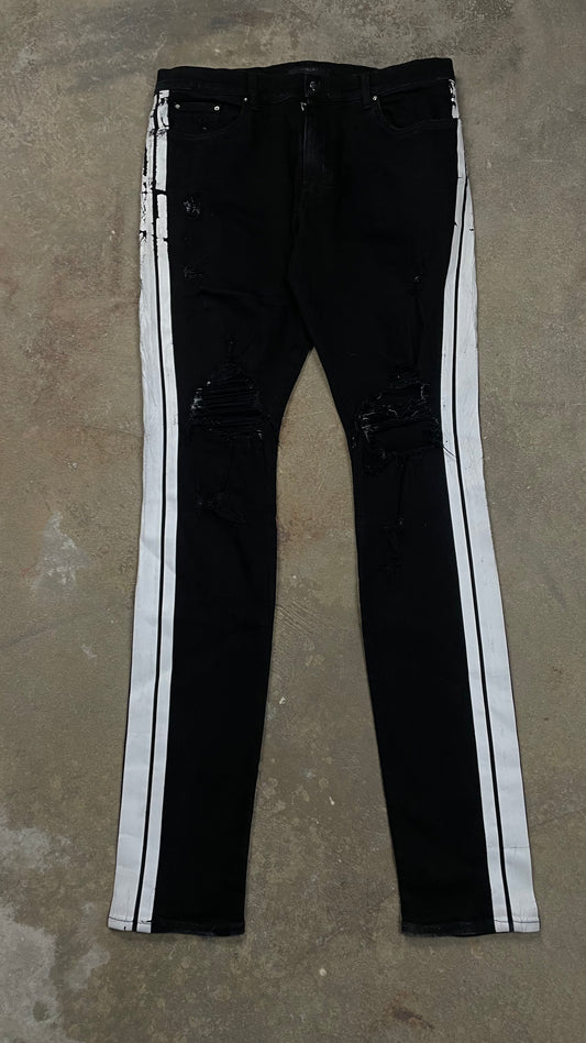 Amiri Jeans Black White Stripe Used 36