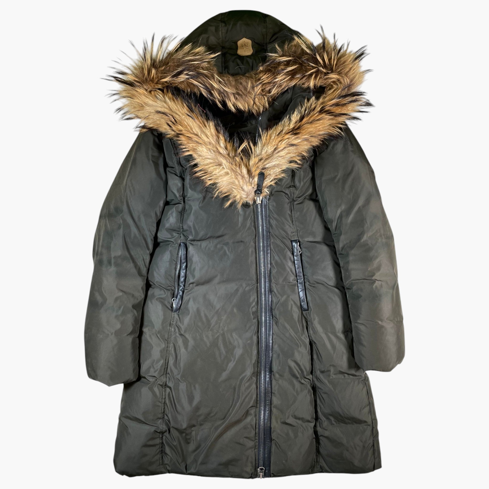 Mackage Brown Fur Olive Green Adali Jacket