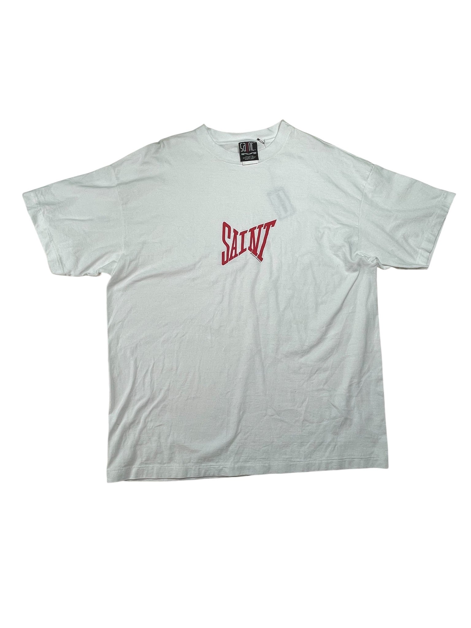 Saint Mx6 Chest Logo White & Red Tee