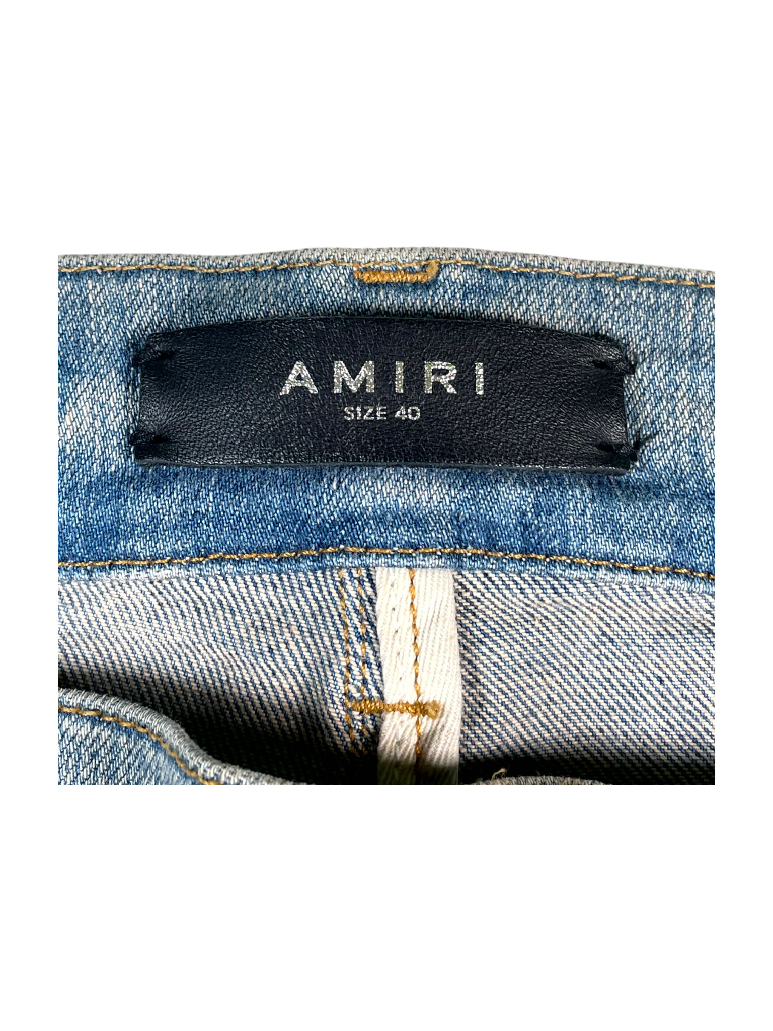 Amiri MX1 Paisley Patch Light Wash & Black Jeans
