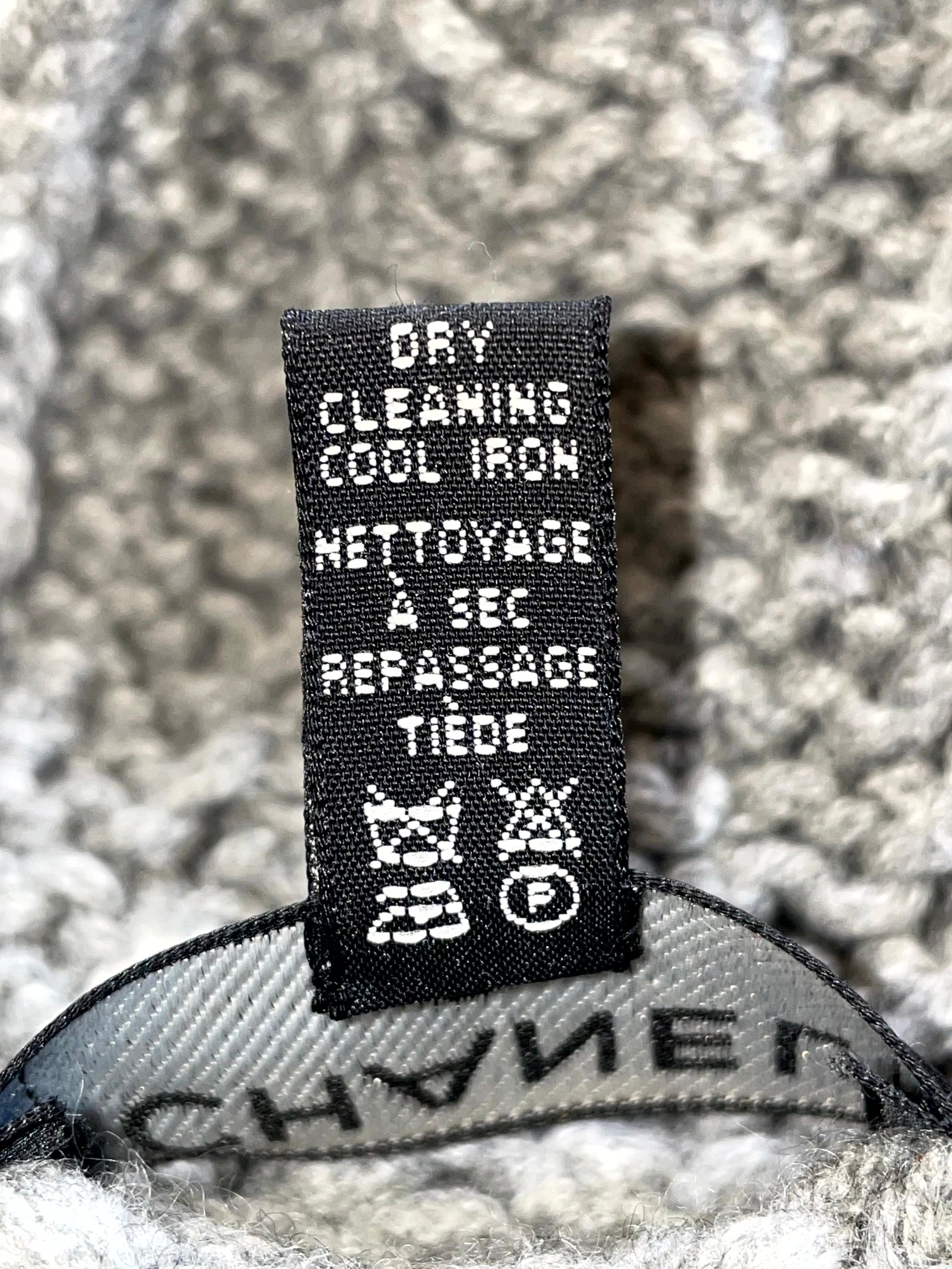 Chanel Cashmere Chain Scarf & Gloves Gray Set Accessories