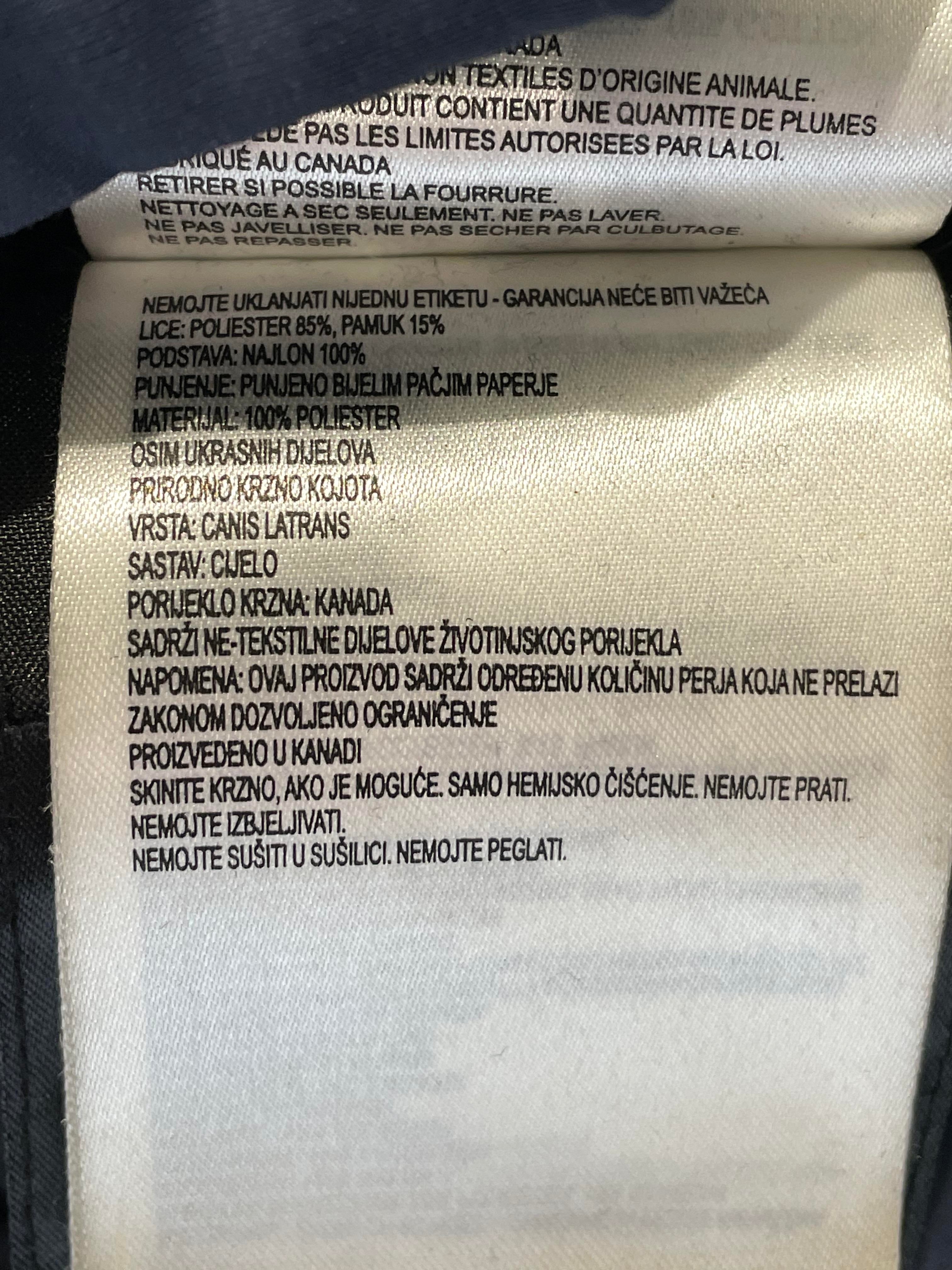 Canada Goose White Fur Navy Long Parka