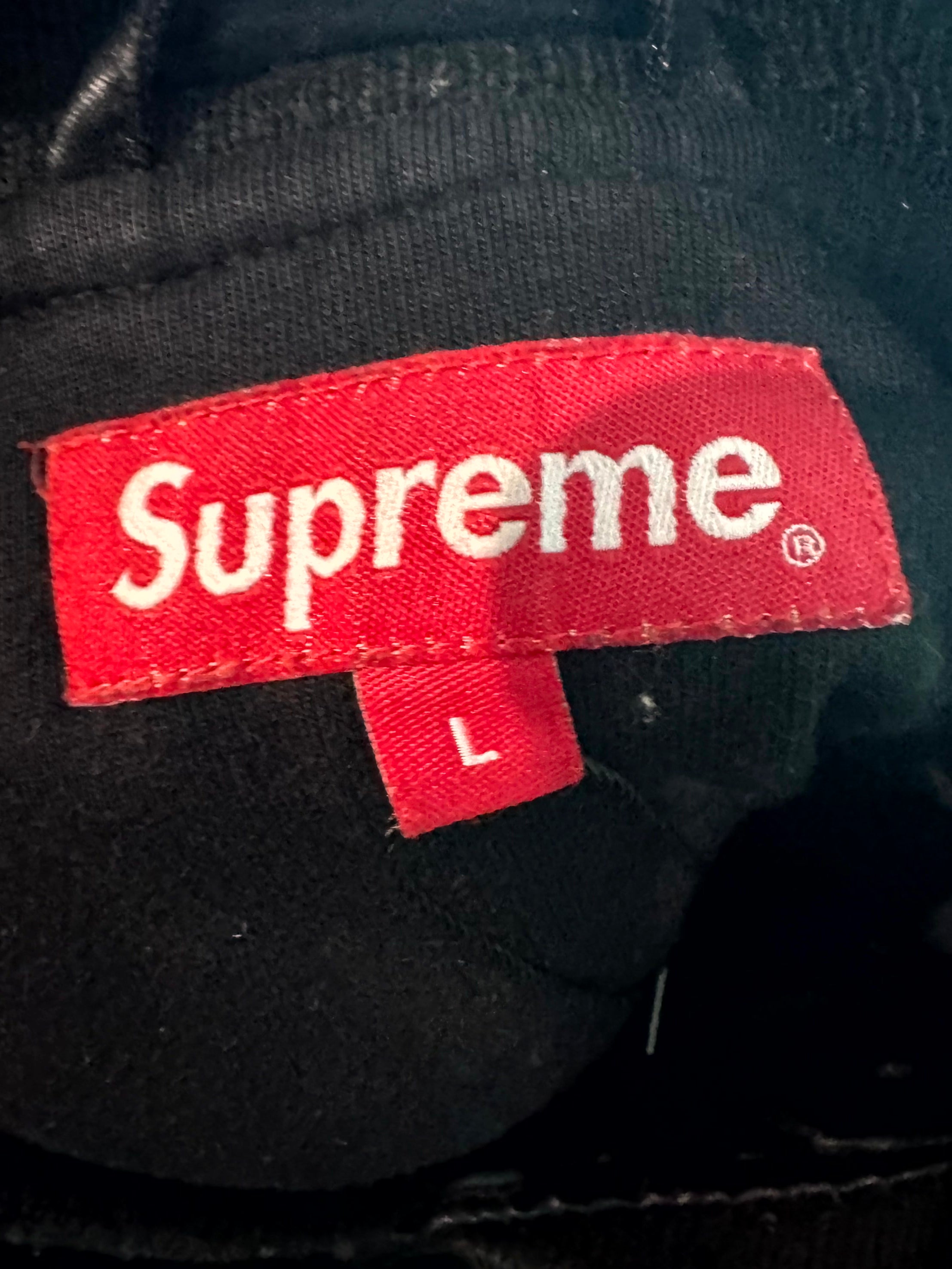 Supreme Quilted Satin Varsity Black Jacket
