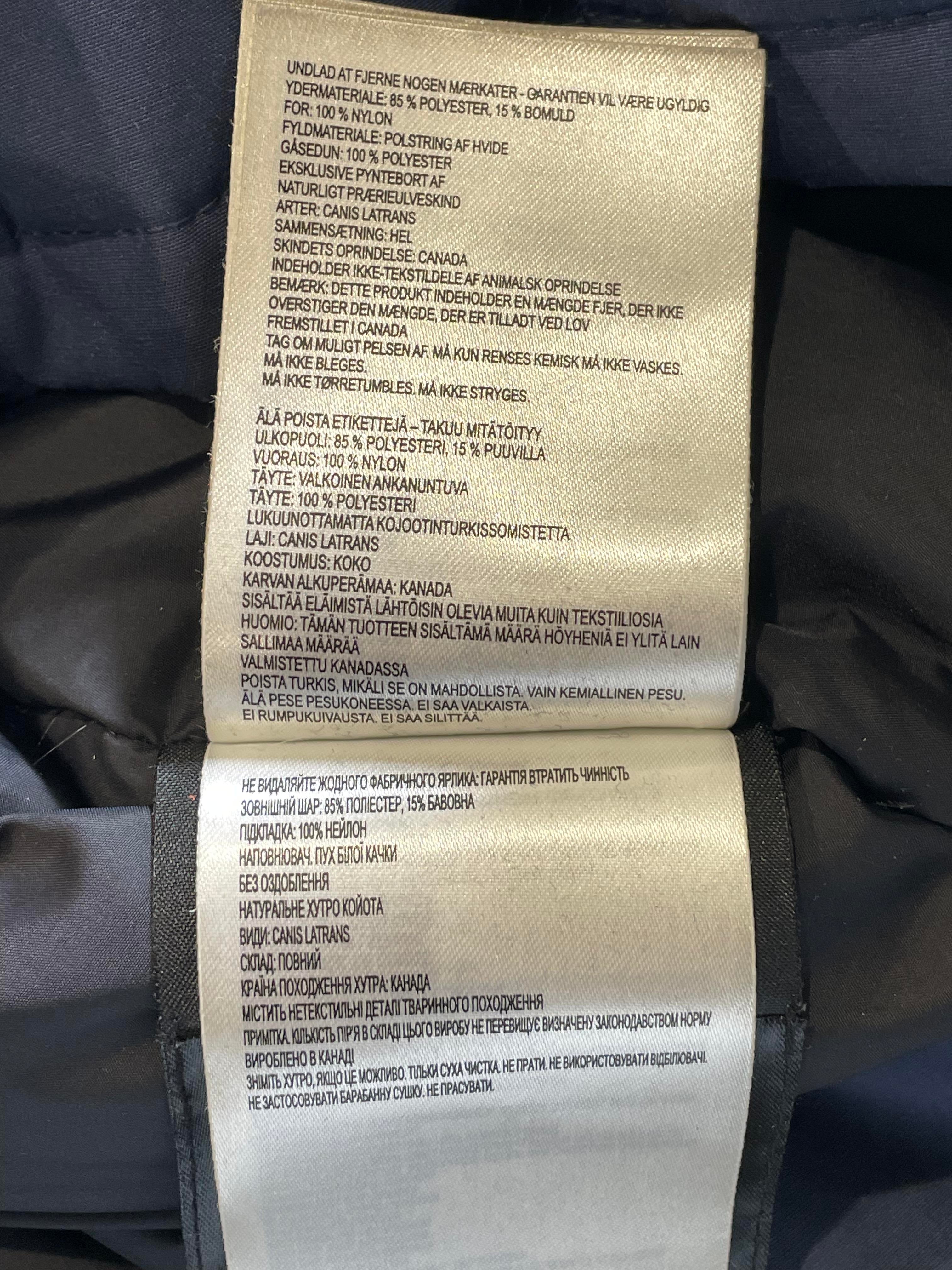 Canada Goose White Fur Navy Long Parka