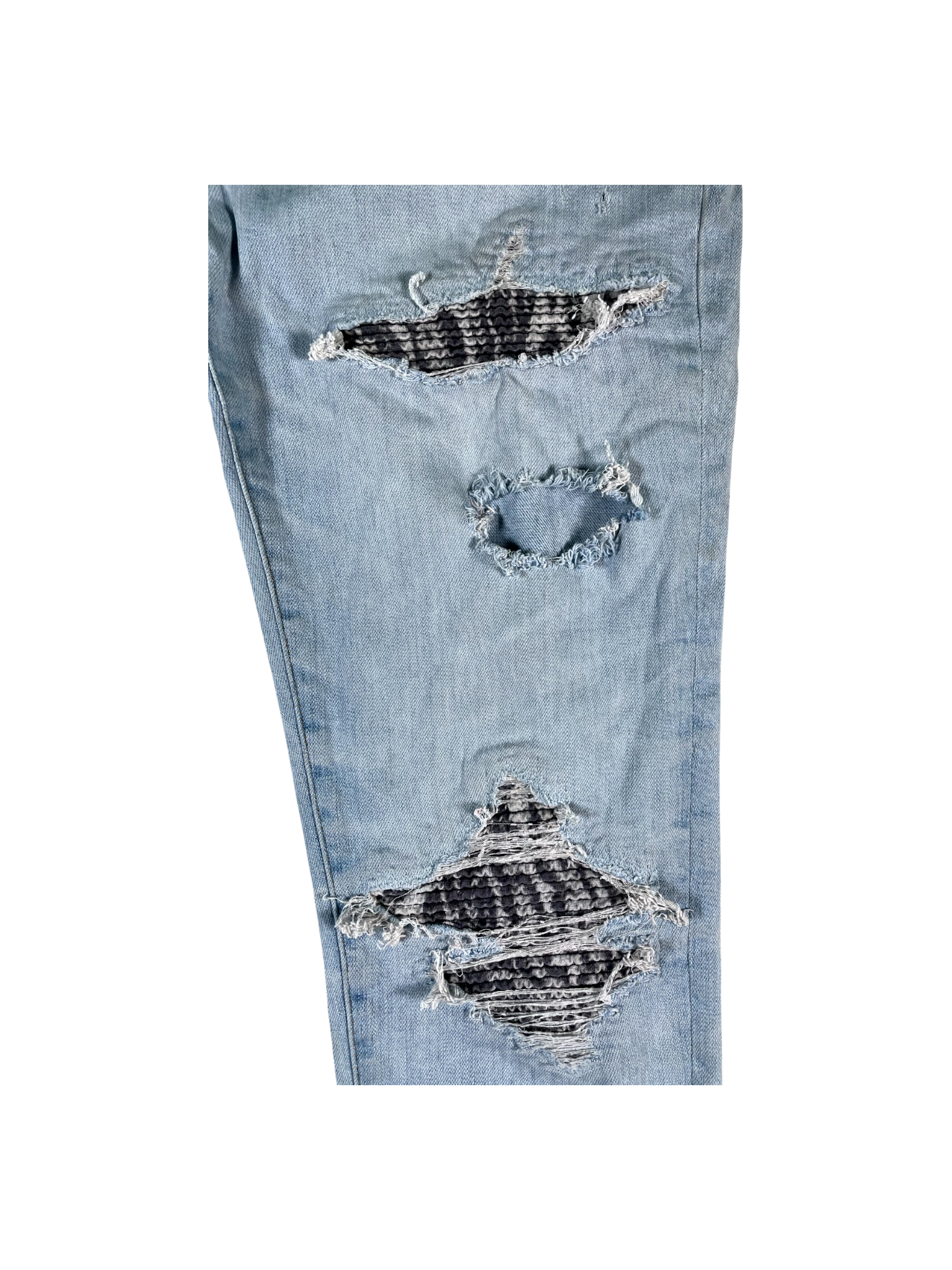 Amiri MX1 Zebra Patch Light Wash Jeans