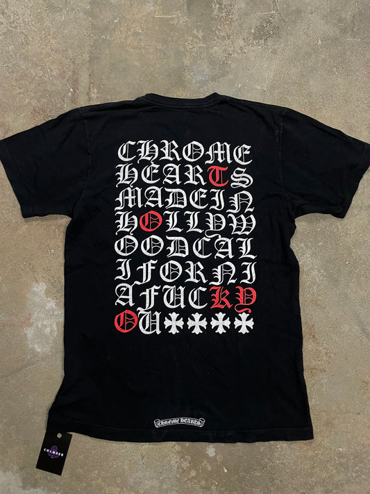 Chrome Hearts Tee Black White Red Used Medium