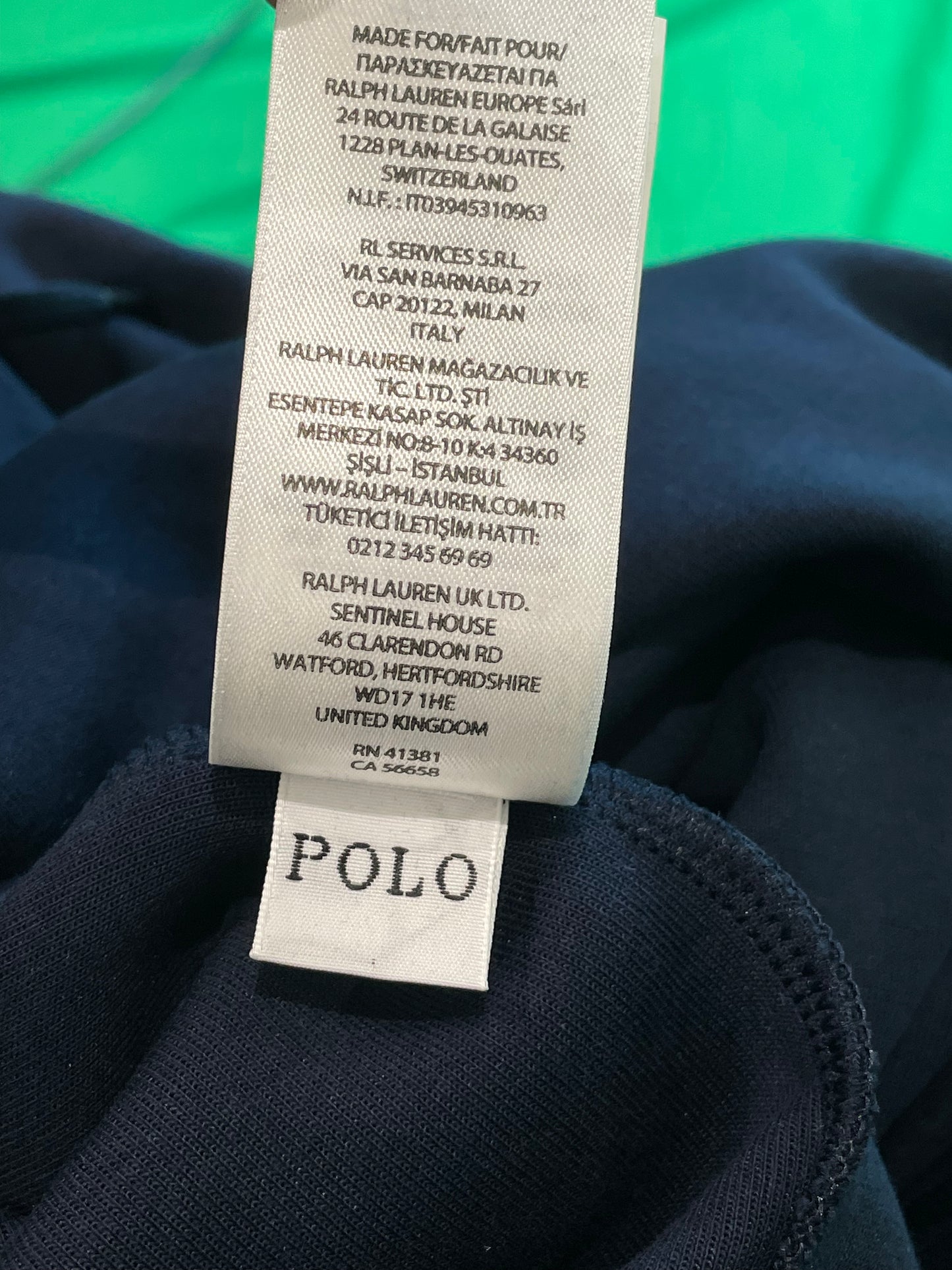 Polo Navy & White Zip Up Hoodie