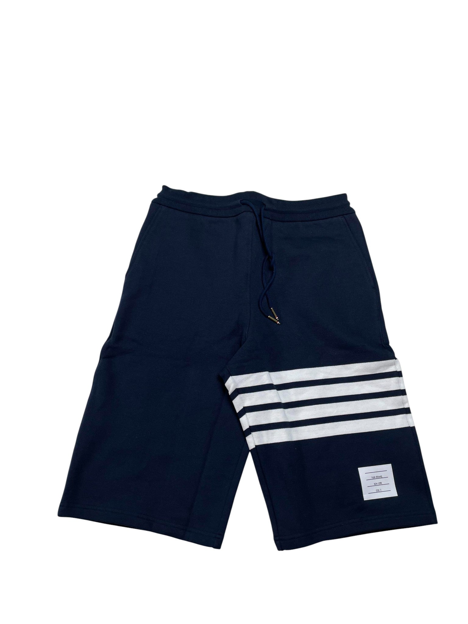 Thom Browne Navy & White Stripe Sweat Shorts