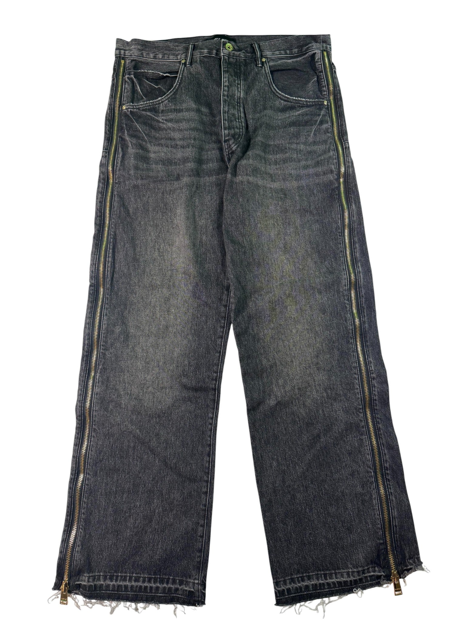 Purple Brand Zipper Denim Black Jeans