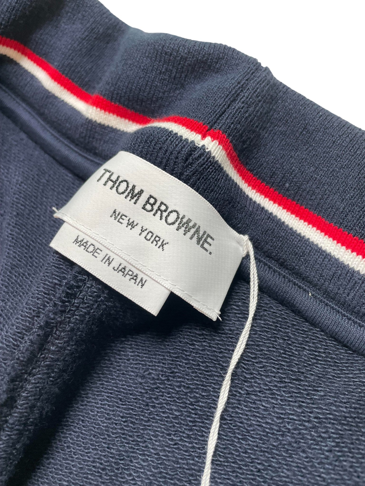 Thom Browne Navy & White Stripe Sweat Shorts