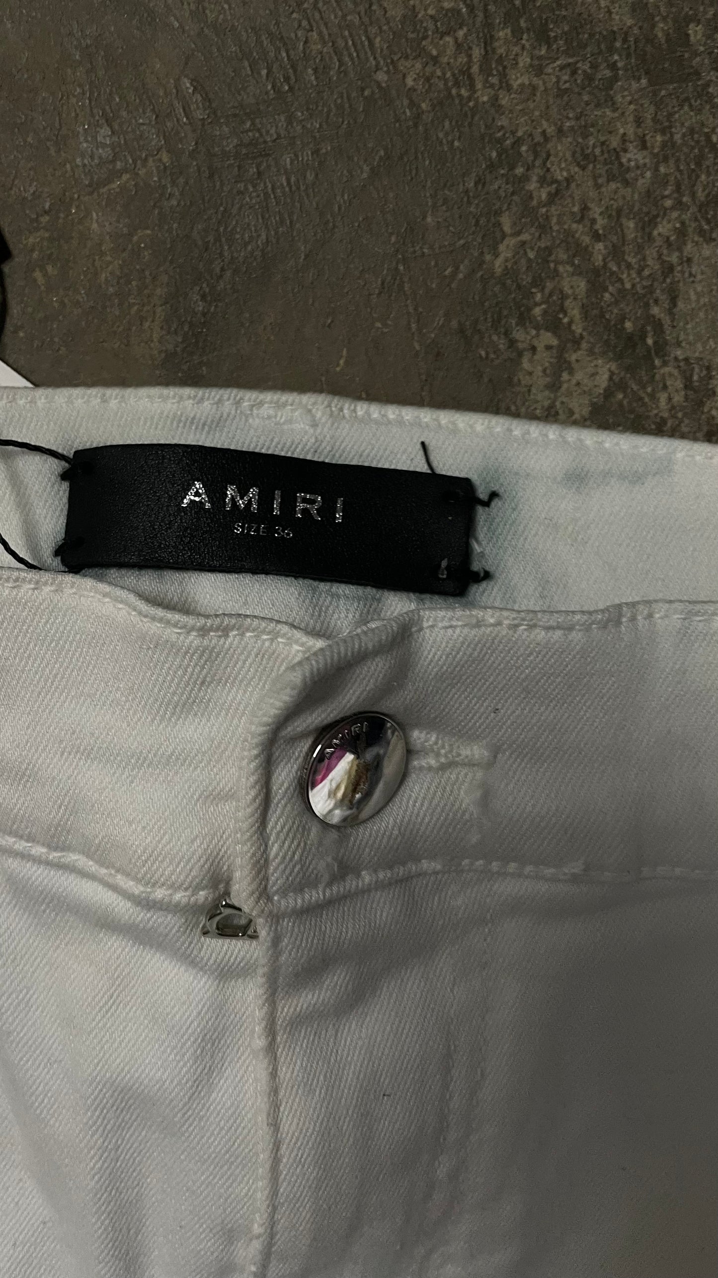 Amiri Jeans White Black Stripe Used 36