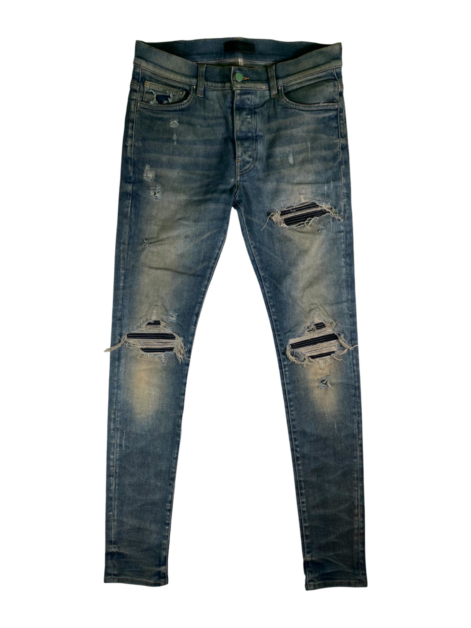Amiri MX1 Patch Dark Wash & Black Jeans