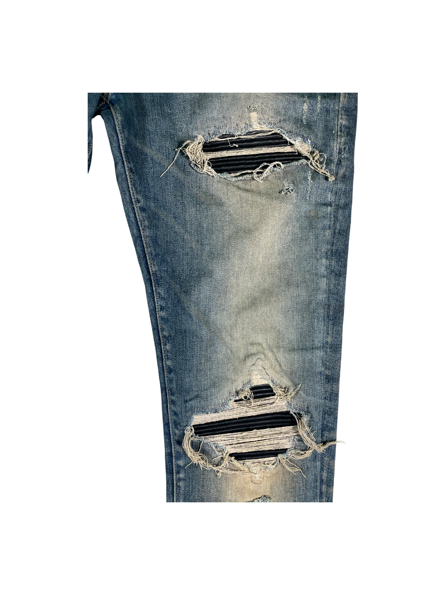 Amiri MX1 Patch Dark Wash & Black Jeans