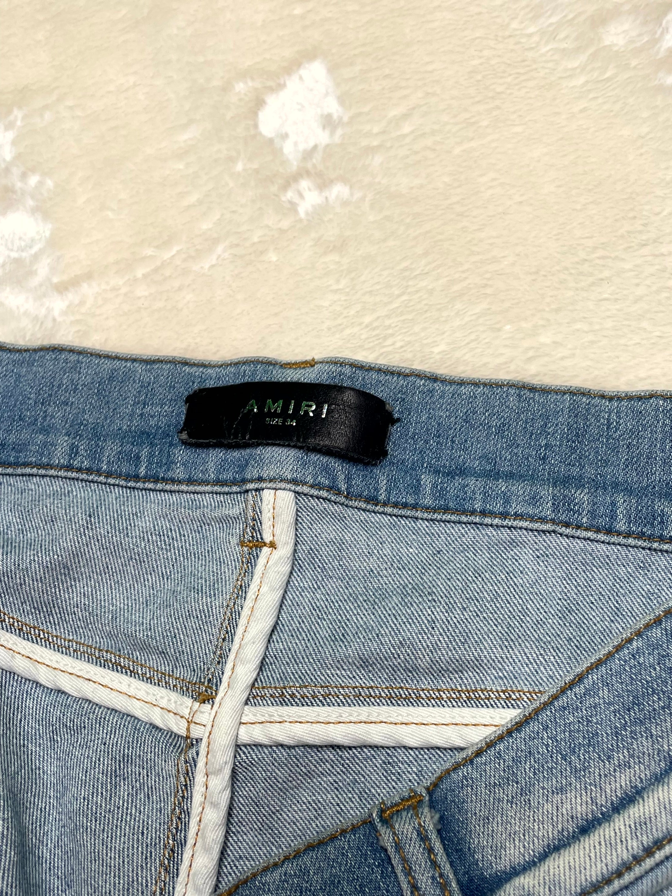 Amiri Hibiscus Bones Light Wash Jeans