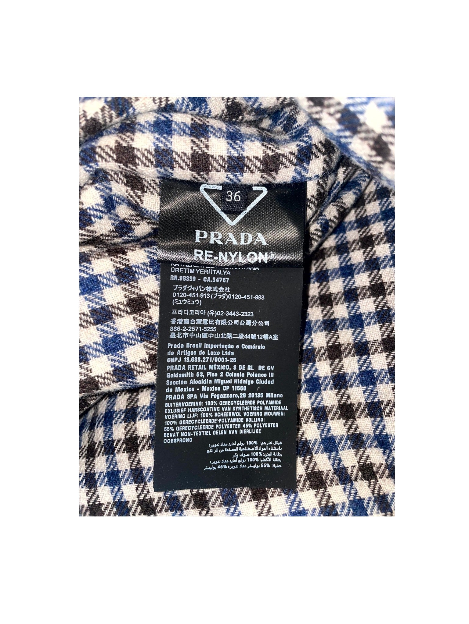 Prada Nylon Navy Puffer Jacket