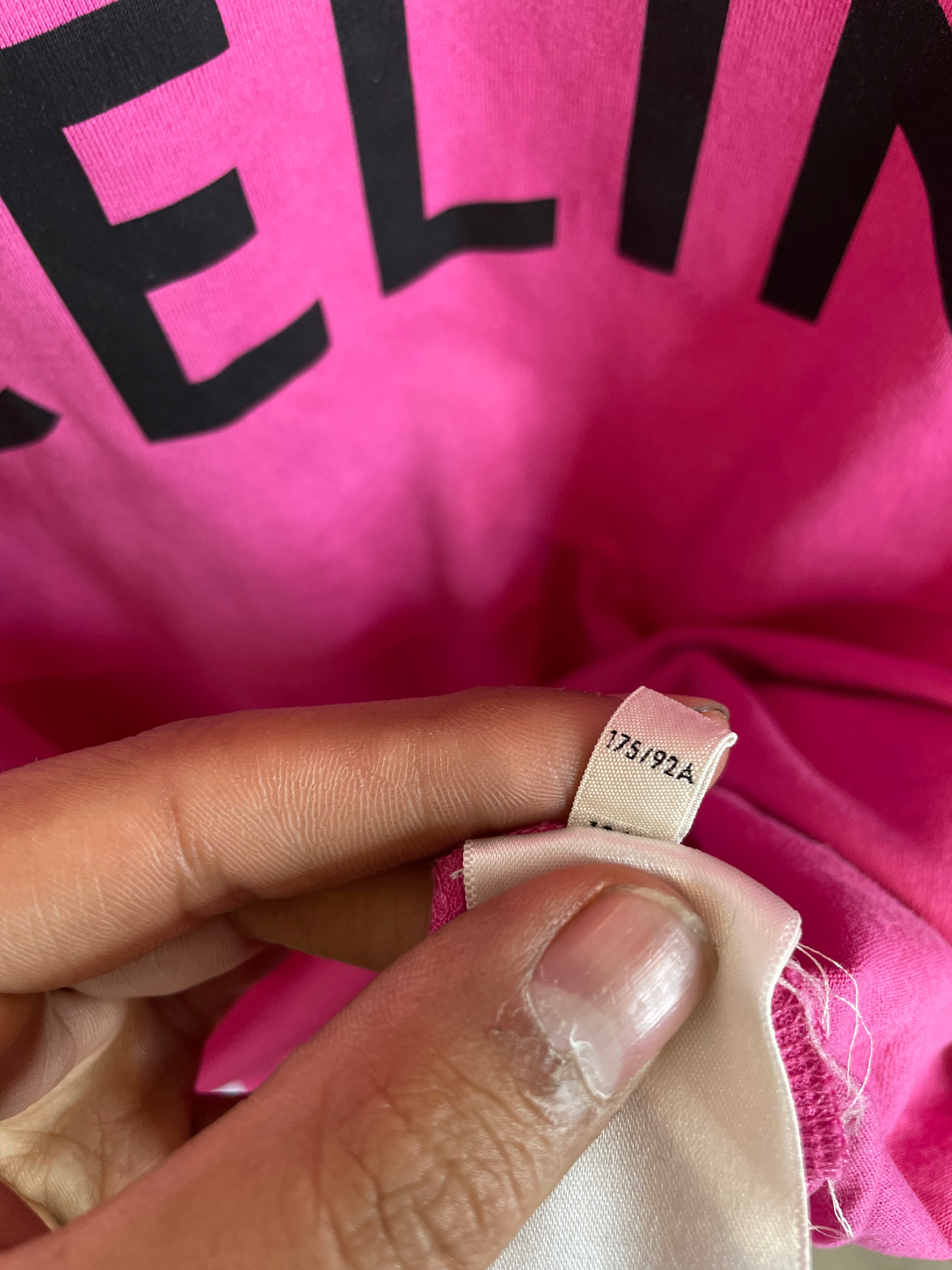 Celine Spellout Tee Hot Pink Used Large