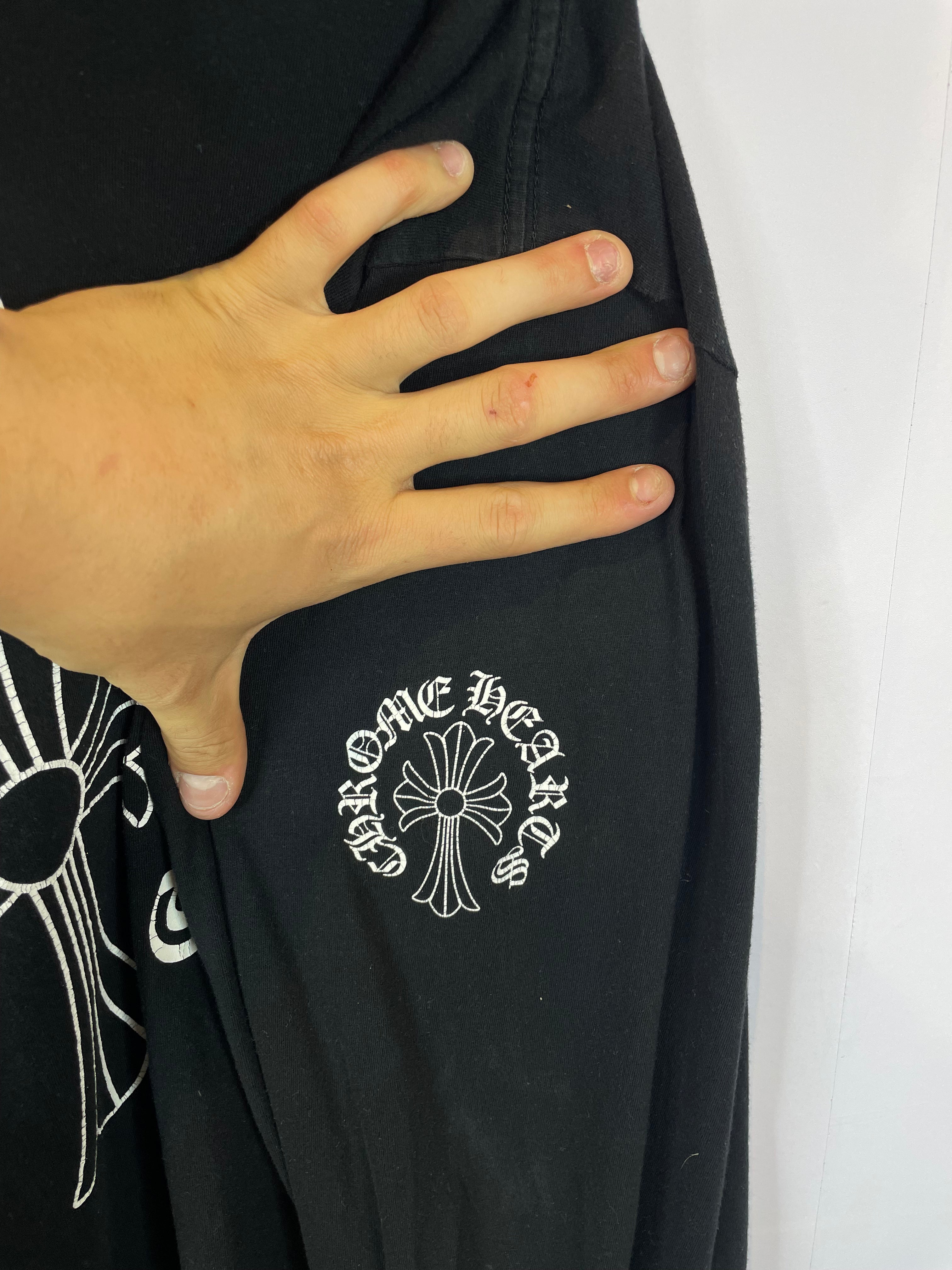 Chrome Hearts Neck Logo Pocket Cross LS Used XXL