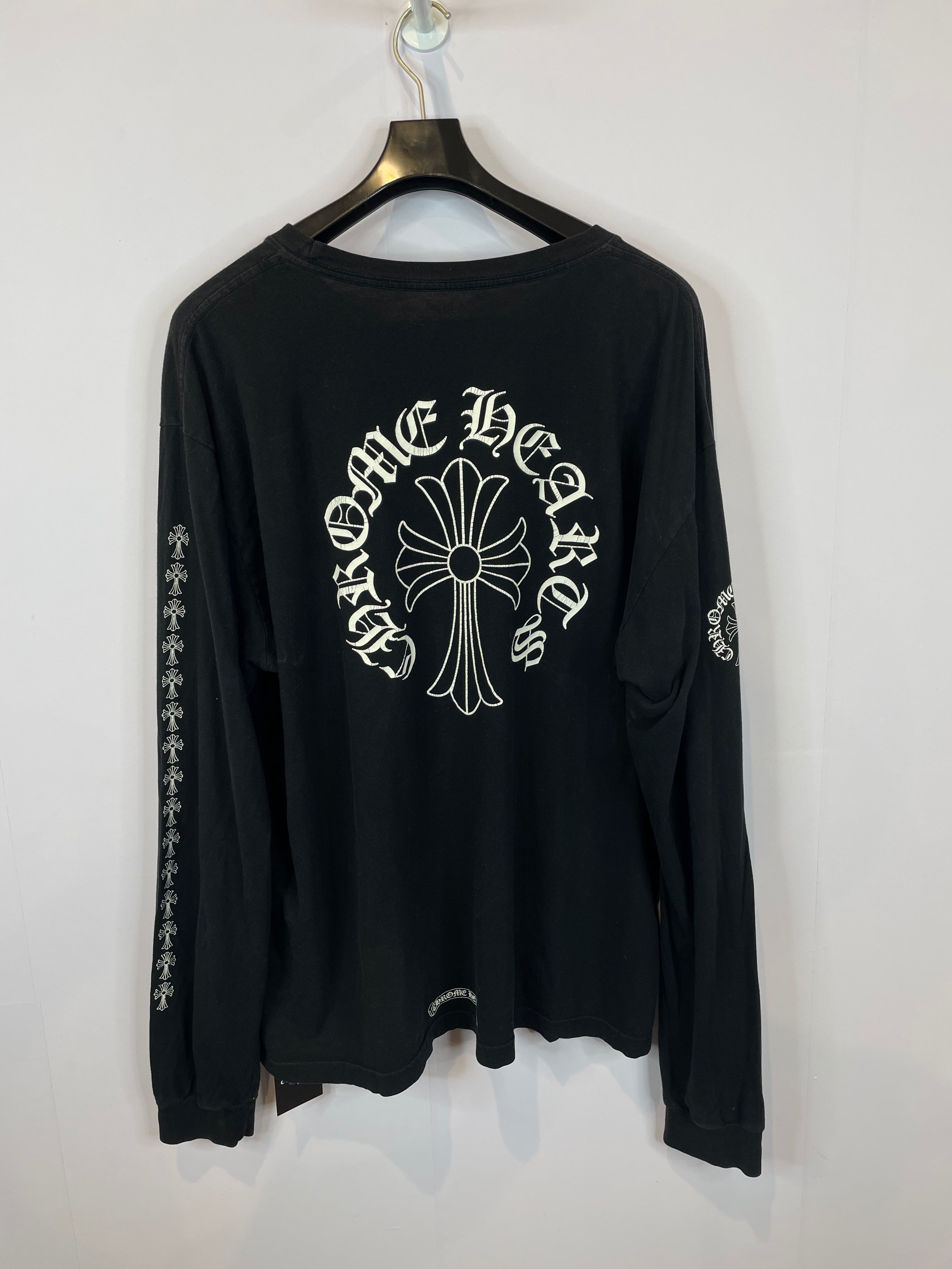 Chrome Hearts Neck Logo Pocket Cross LS Used XXL