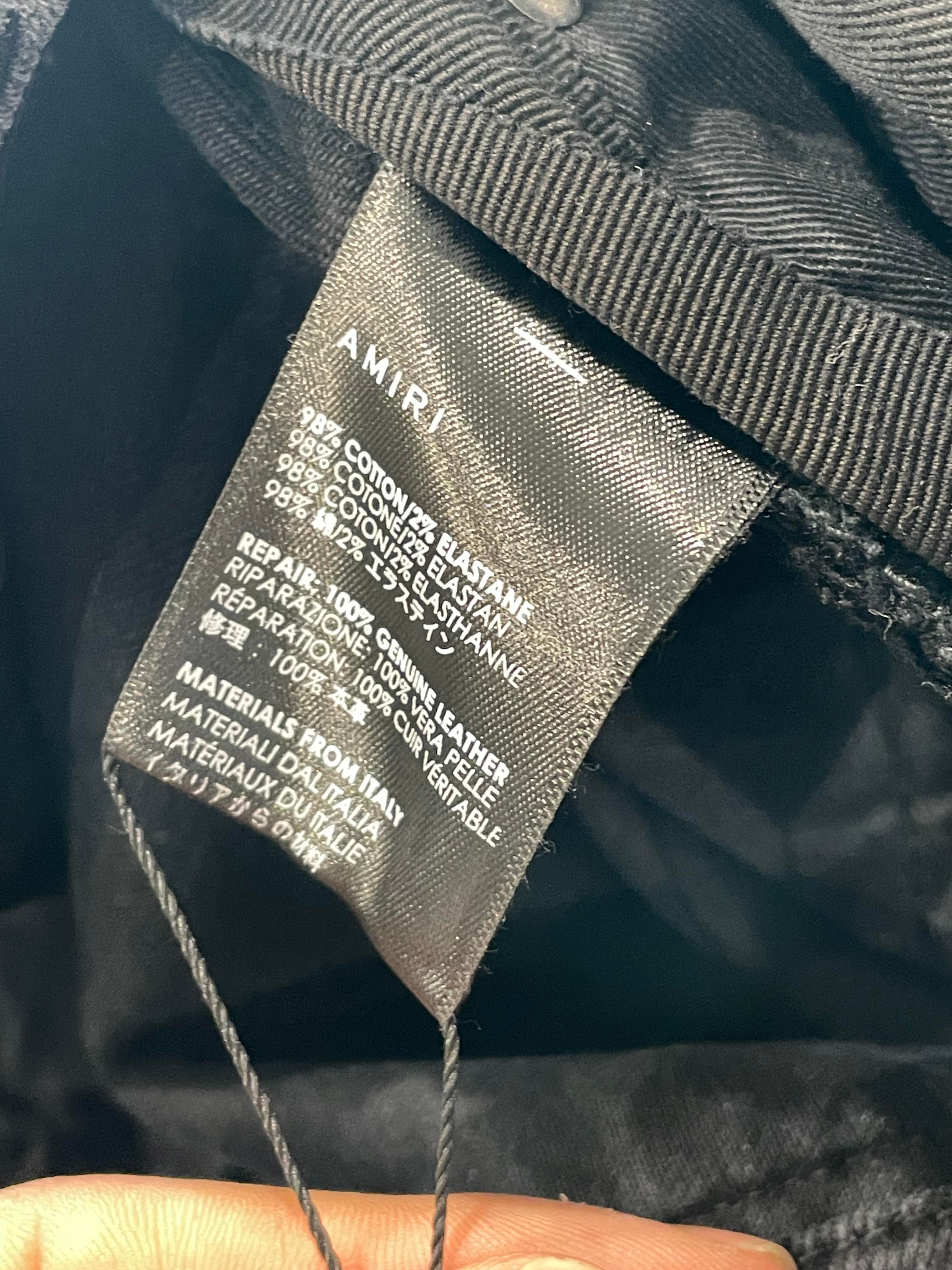 Amiri Multi Paisley Patchwork Art Patch Black Jeans