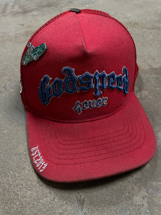 Godspeed 4Ever Trucker Red Blue Used OSFM