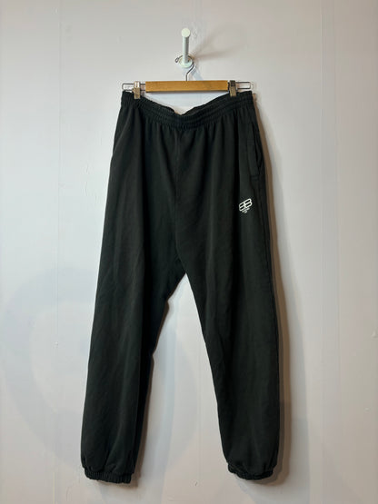 Balenciaga BB Logo Distressed Sweats Black Used Large