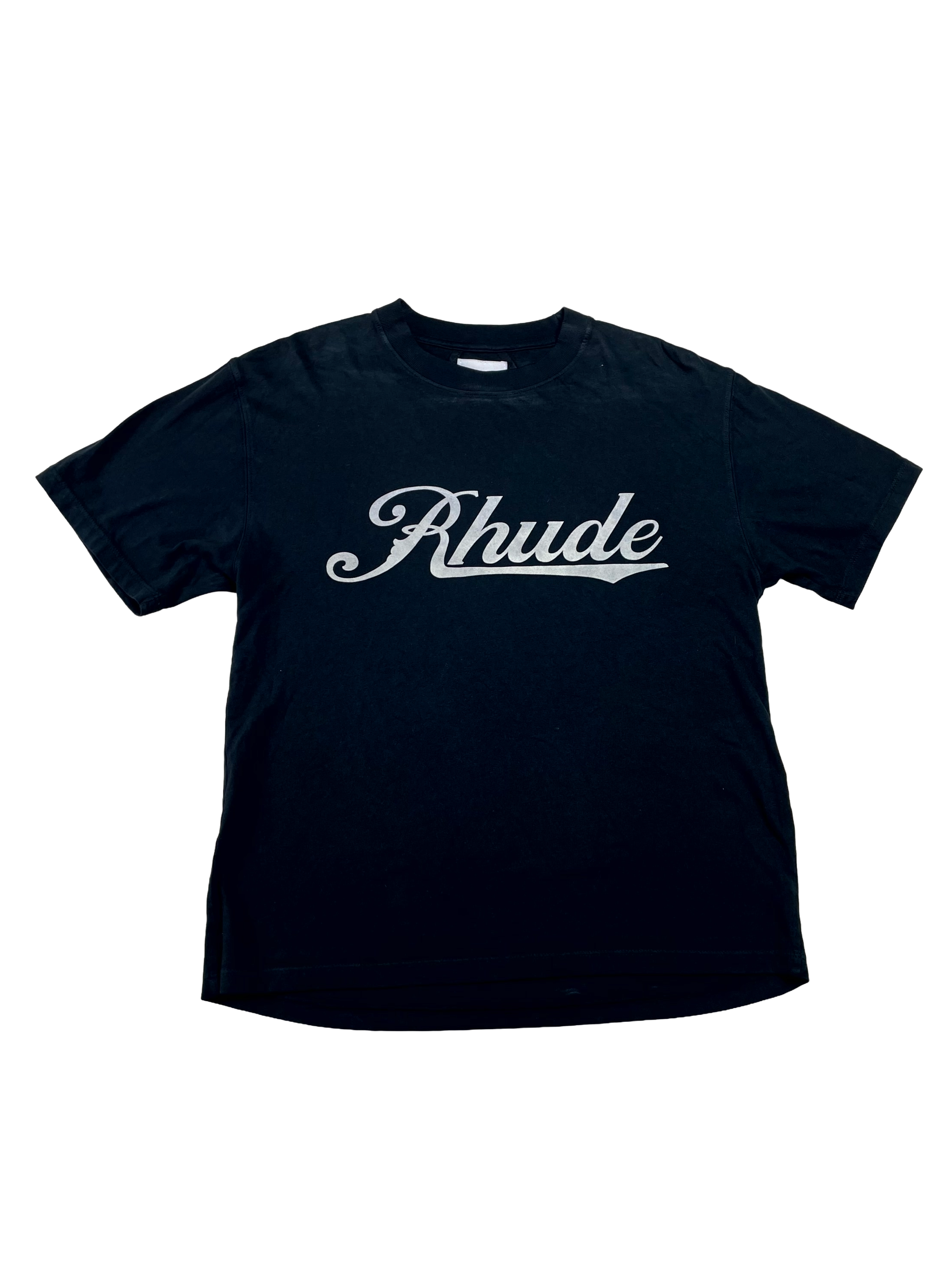 Rhude Script Logo Navy Tee