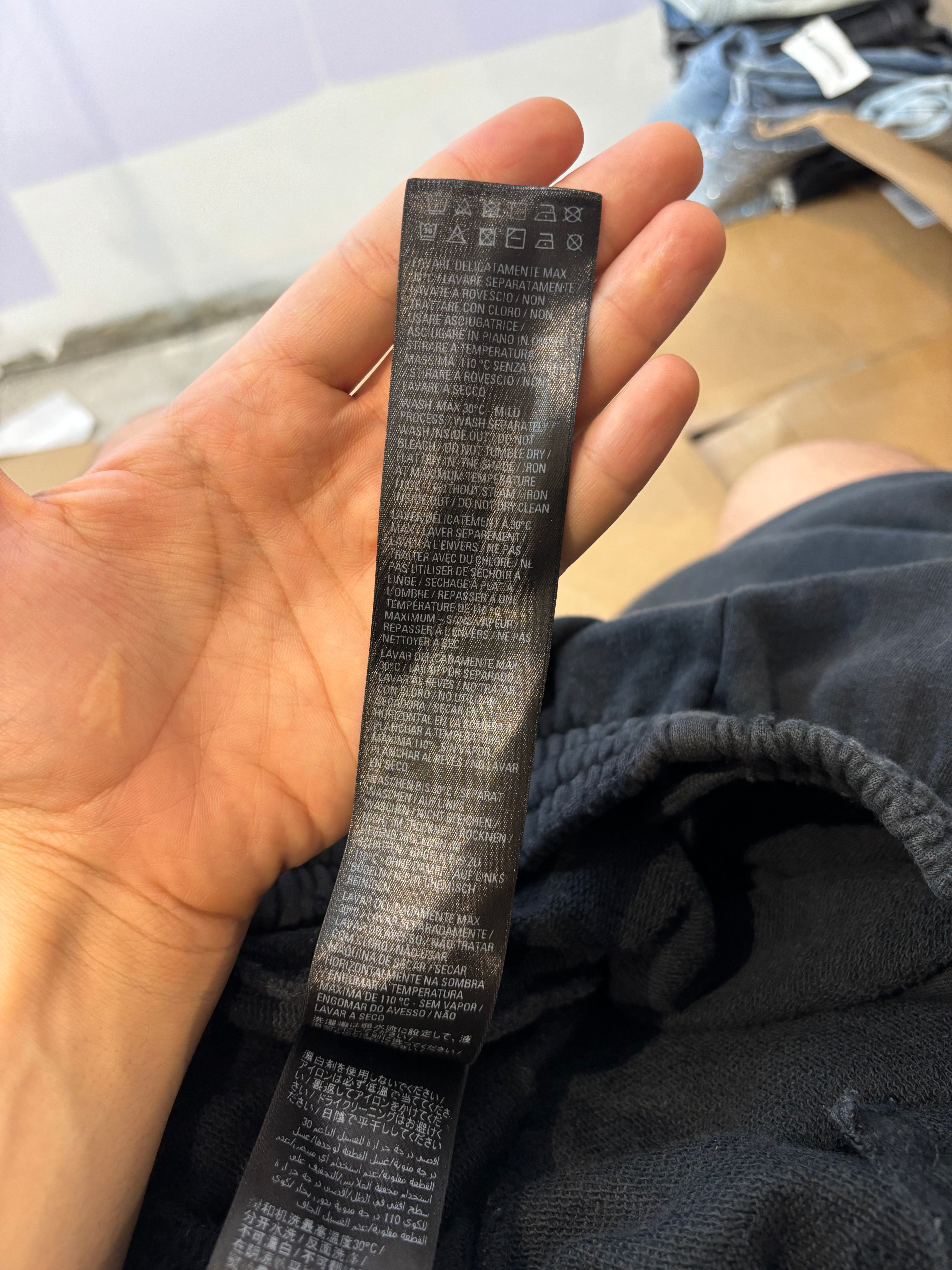 Balenciaga BB Logo Distressed Sweats Black Used Large