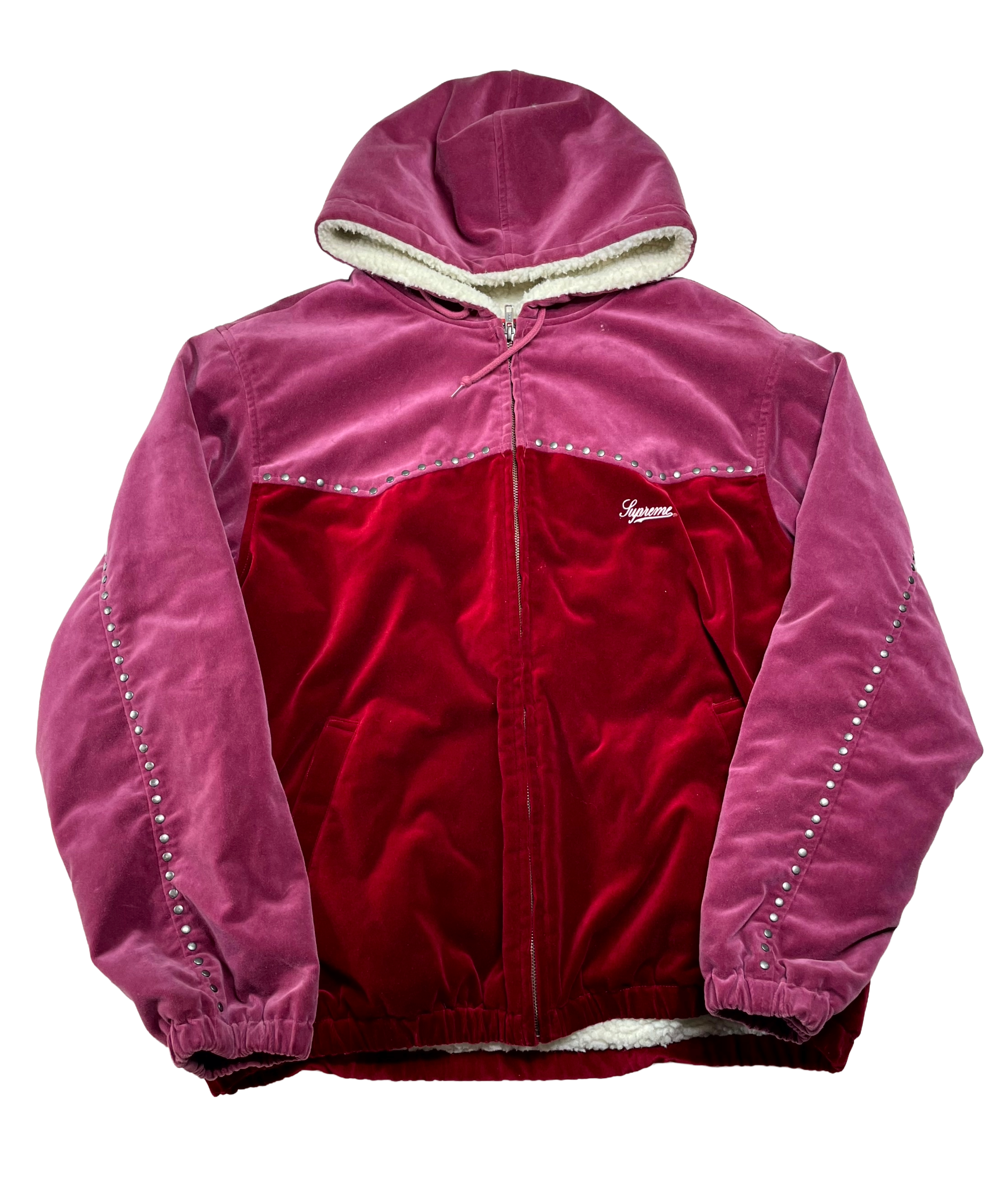 Supreme Studded Fleece Pink & Red Jacket