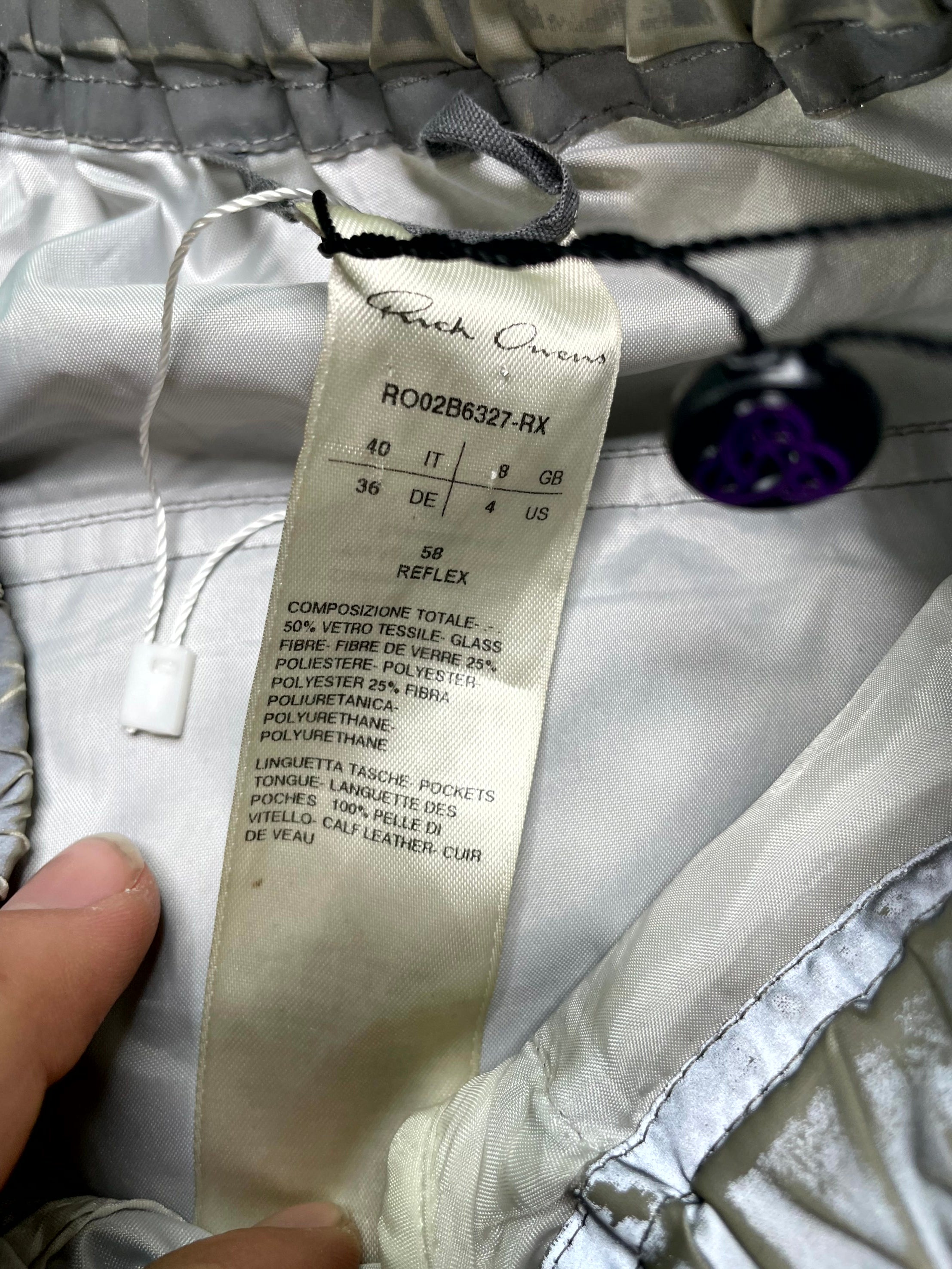 Rick Owens Reflective Bauhaus Gray Cargo Pants