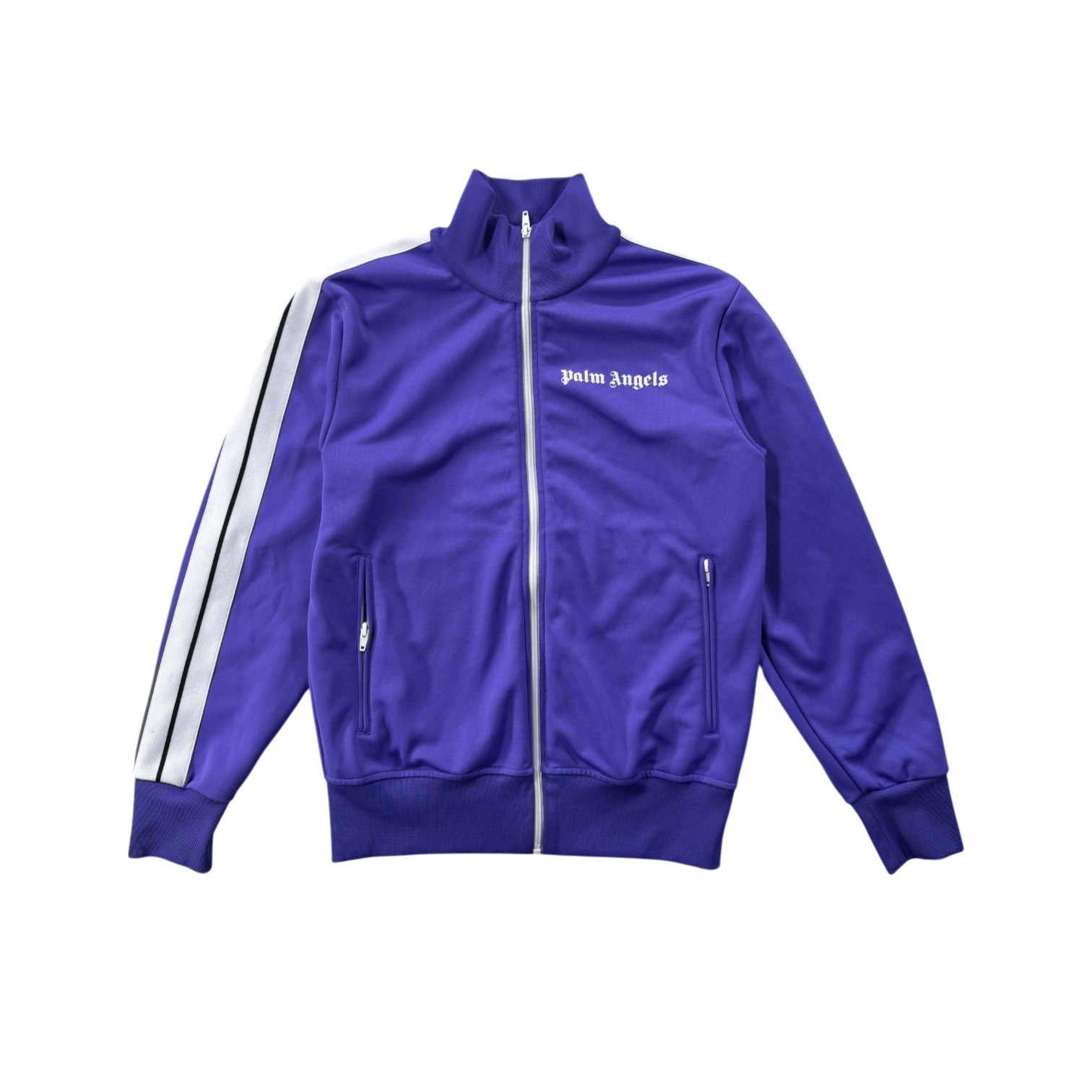 Palm Angels Stripe Track Purple & White Jacket