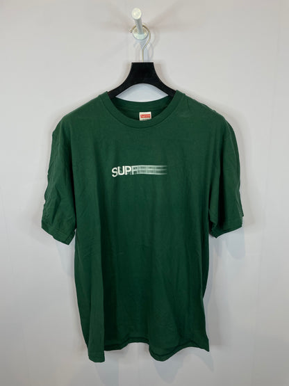 Supreme Tee Green White Motion Logo New Large