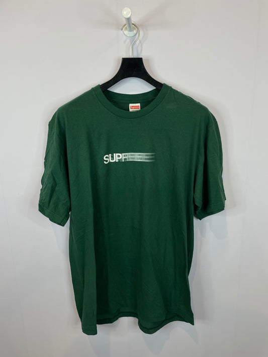Supreme Tee Green White Motion Logo New Large