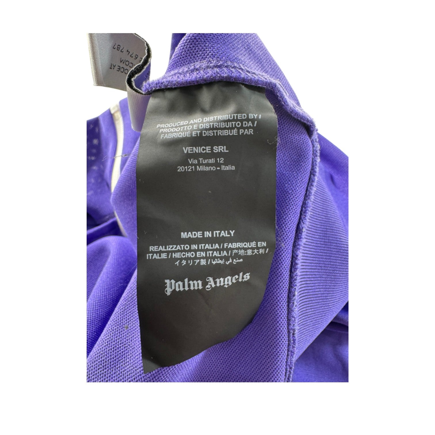 Palm Angels Stripe Track Purple & White Jacket