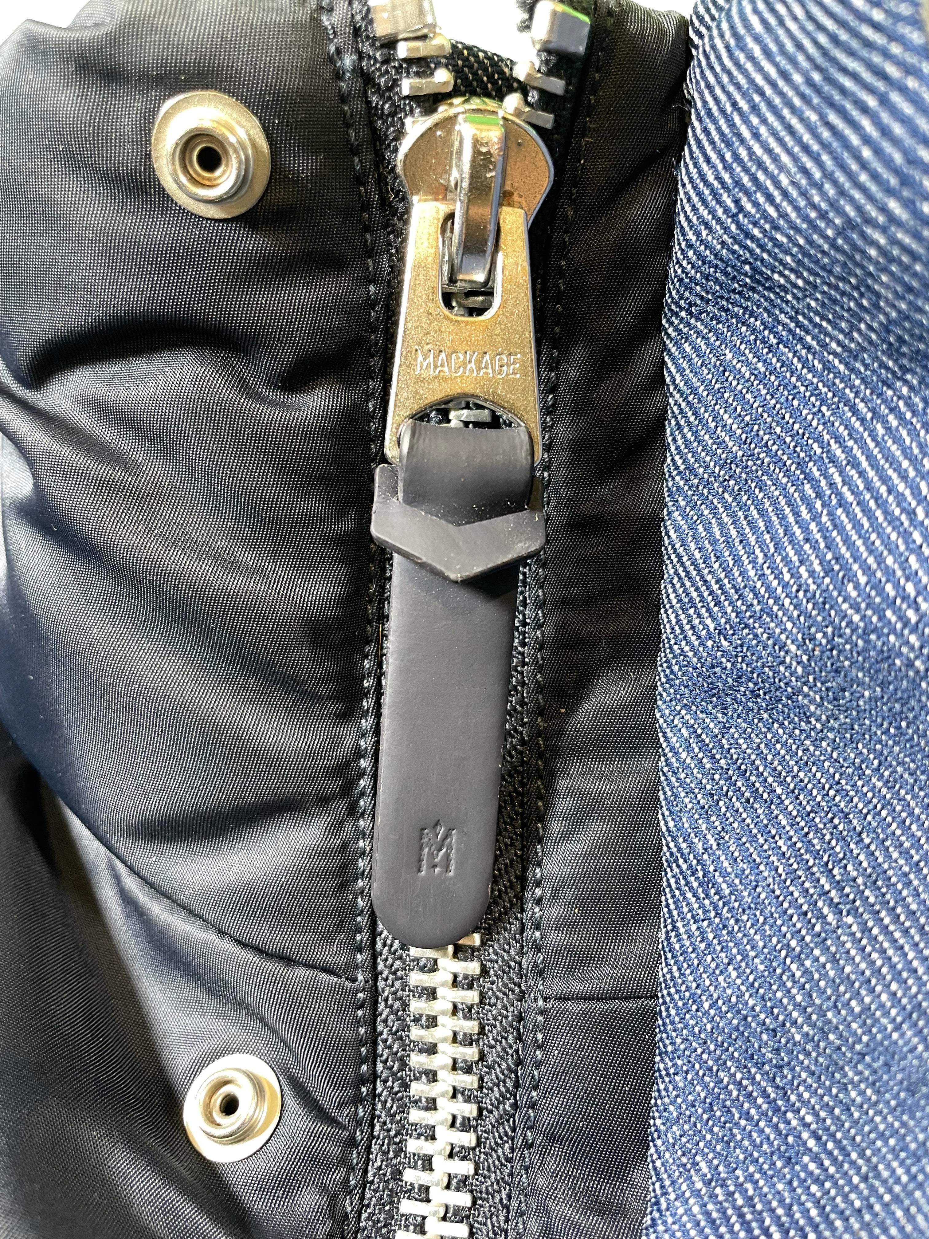 Mackage Navy Denim Puffer Jacket