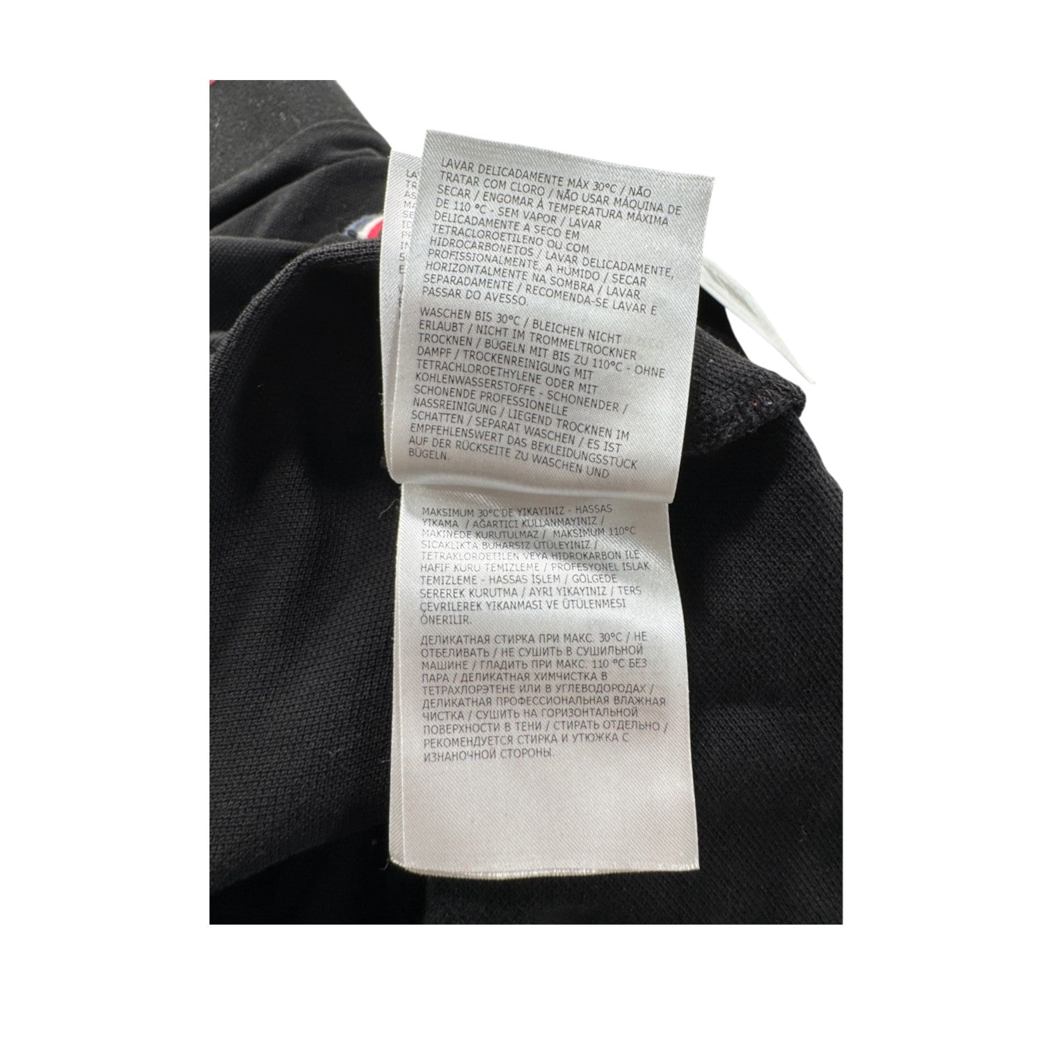 Moncler Long Sleeve Logo Black Polo Shirt