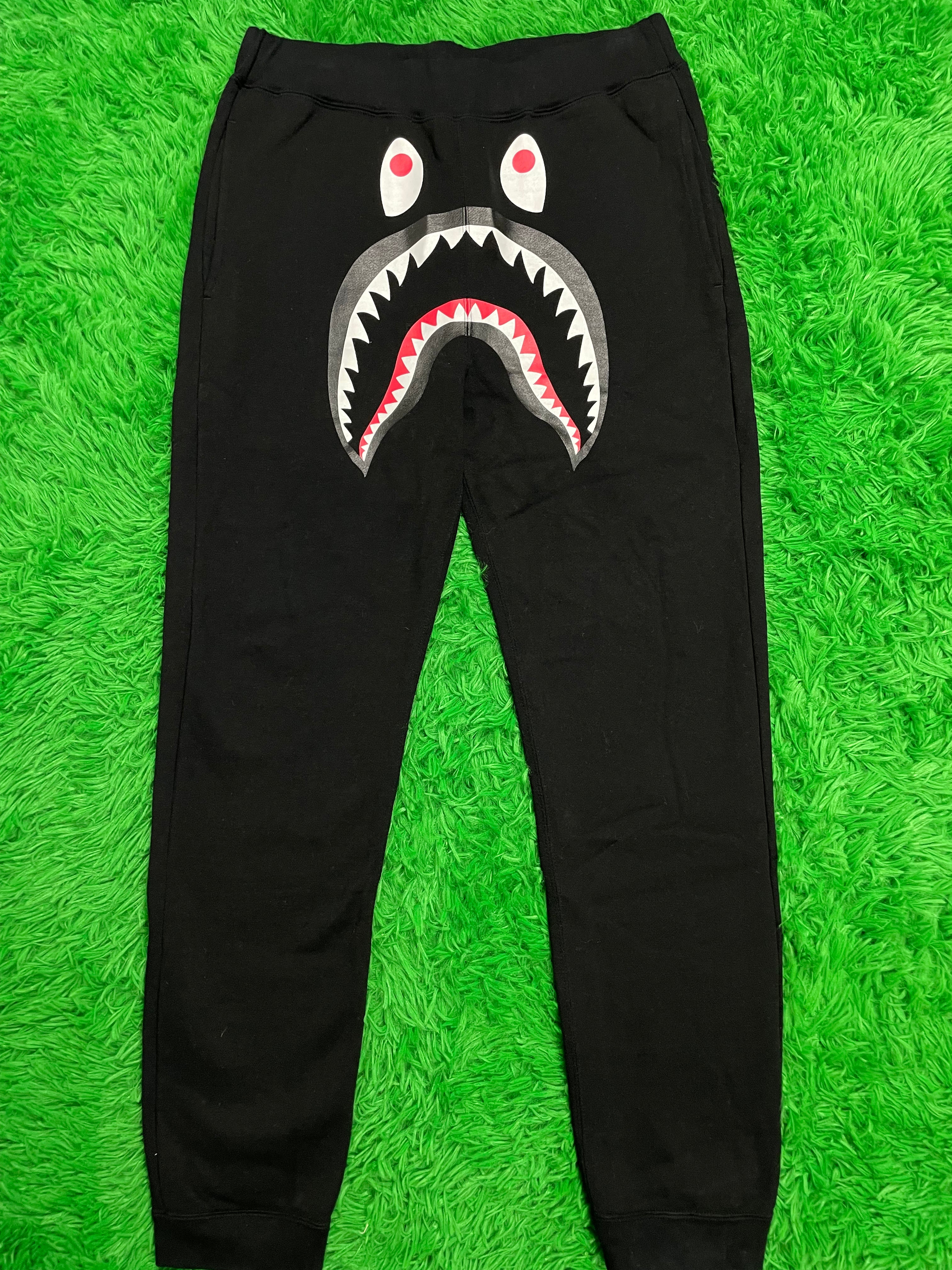 BAPE Shark Sweats Black Blue Medium Used