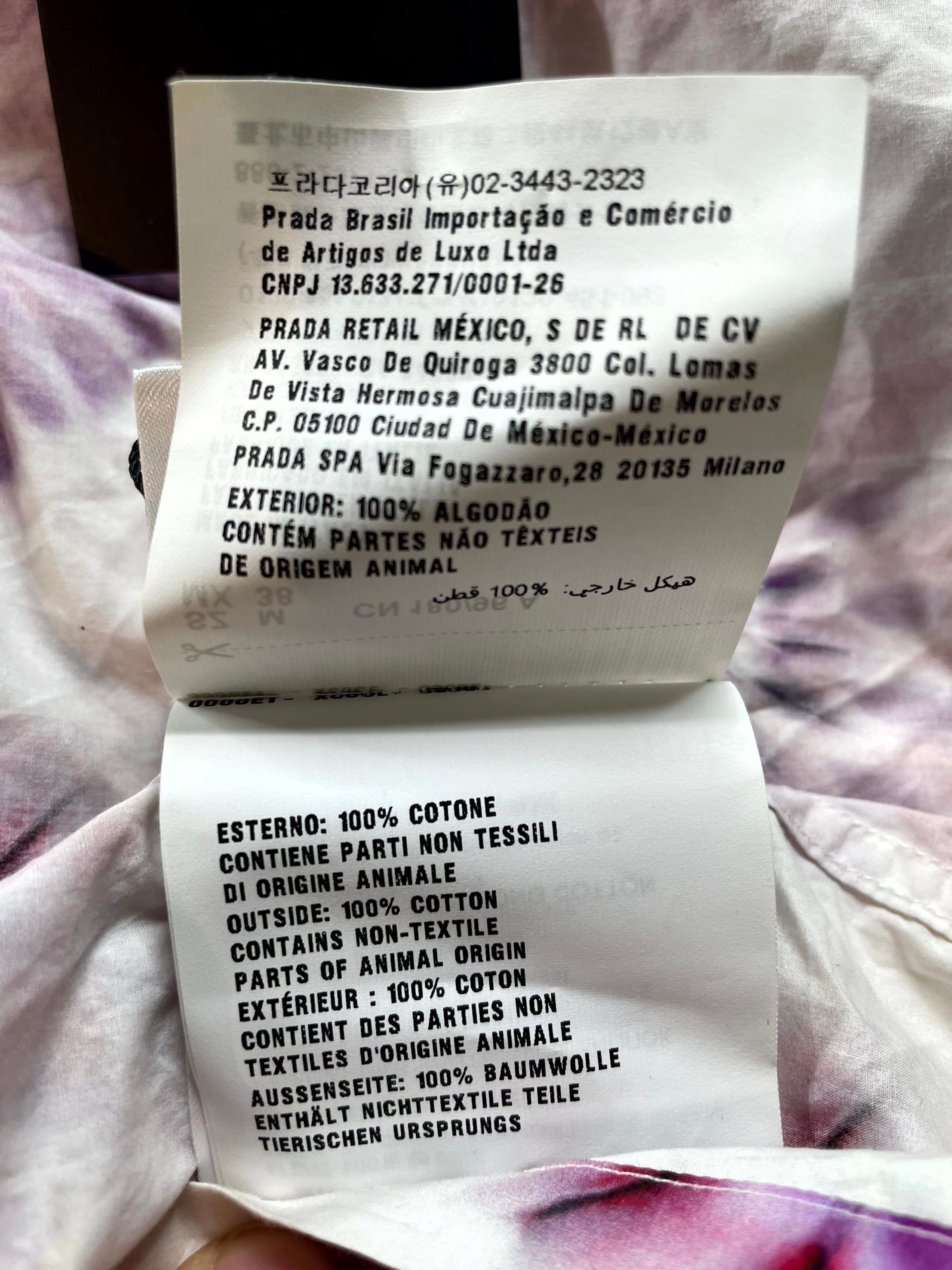 Prada Tie Dye Button Up Purple & Pink Shirt